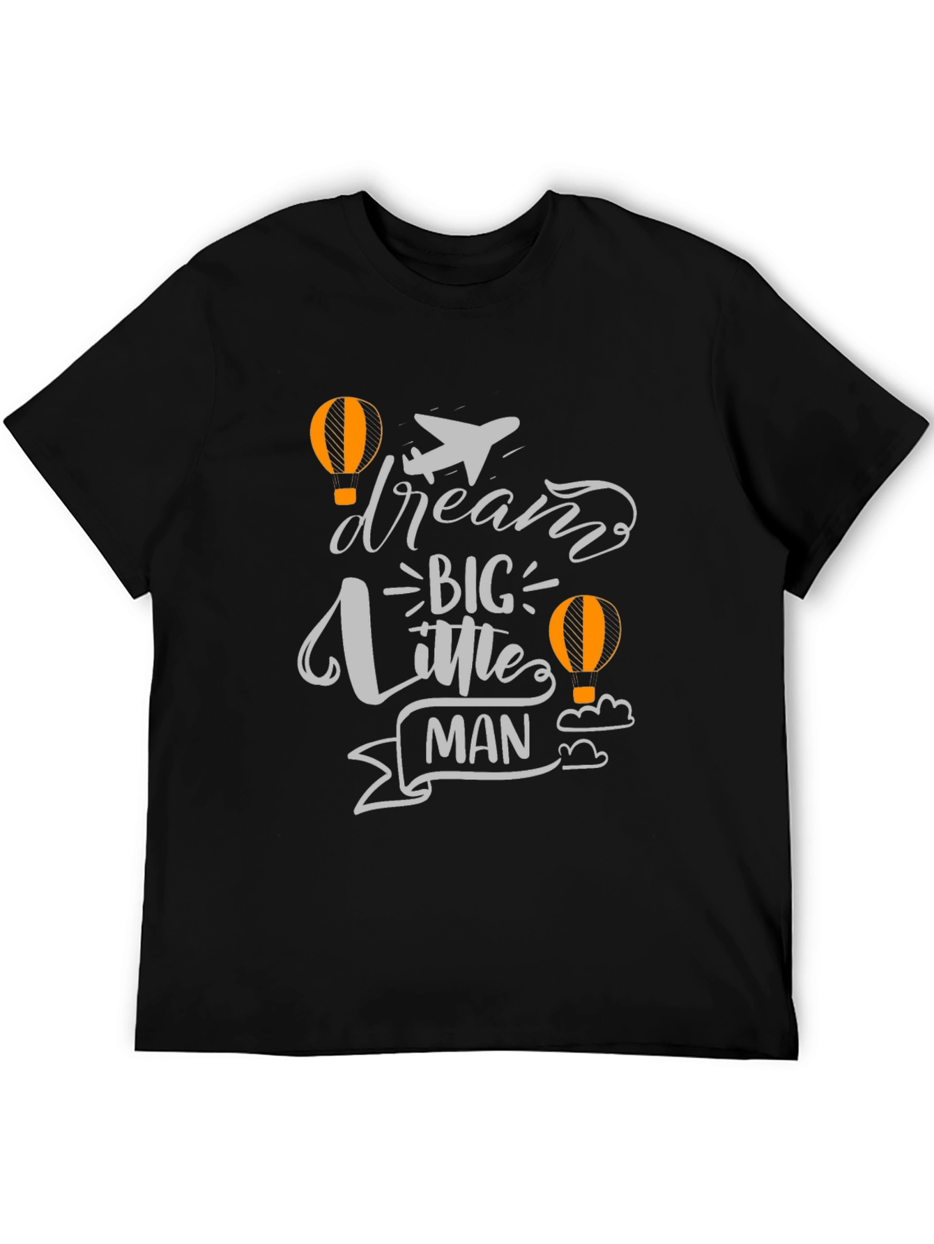 Dream Big Little Man Black Graphic Tee