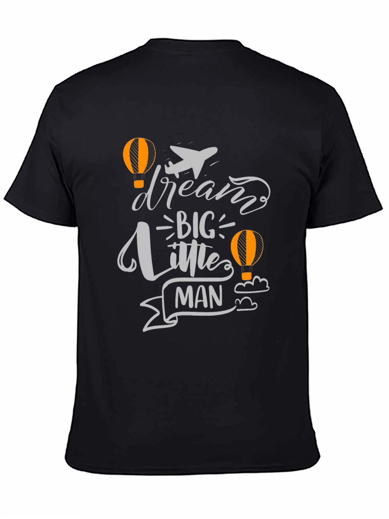 Dream Big Little Man Black Graphic Tee