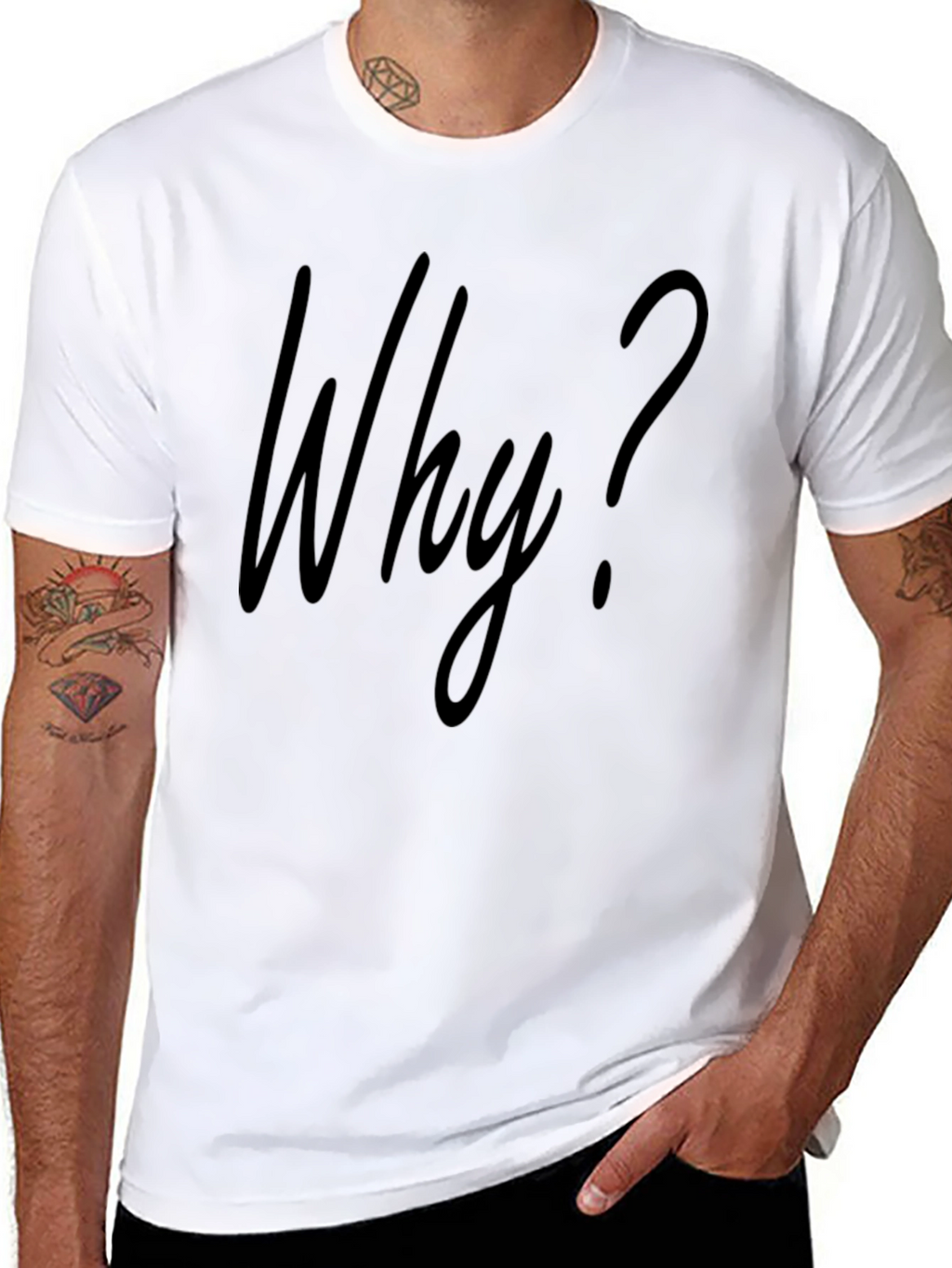 Why? Graphic T-Shirt - Mens Crew Neck Tee