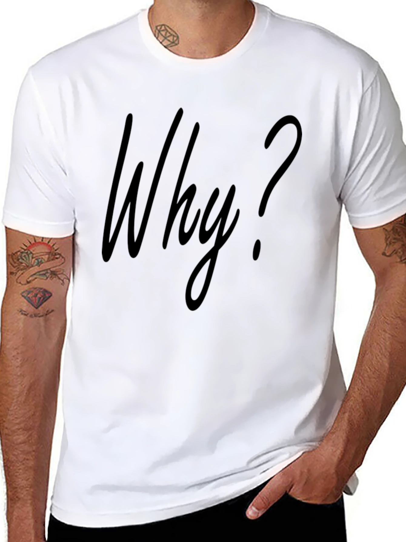 Why? Graphic T-Shirt - Mens Crew Neck Tee