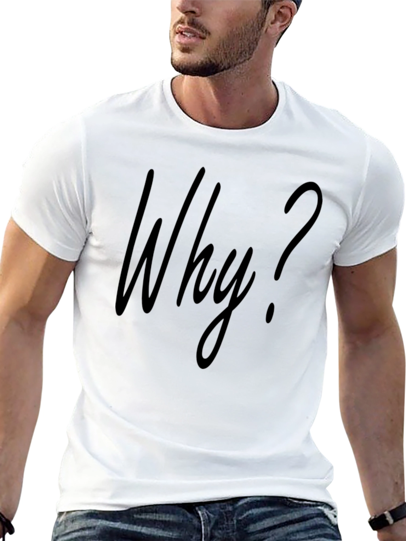 Why? Graphic T-Shirt - Mens Crew Neck Tee