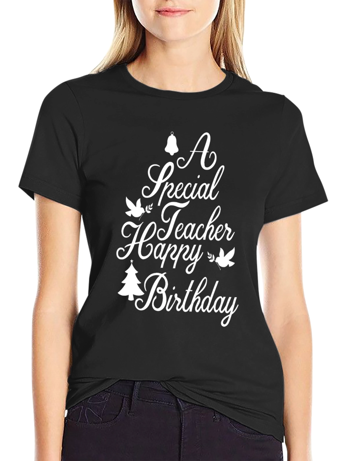 Special Teacher Birthday Black Graphic Tee