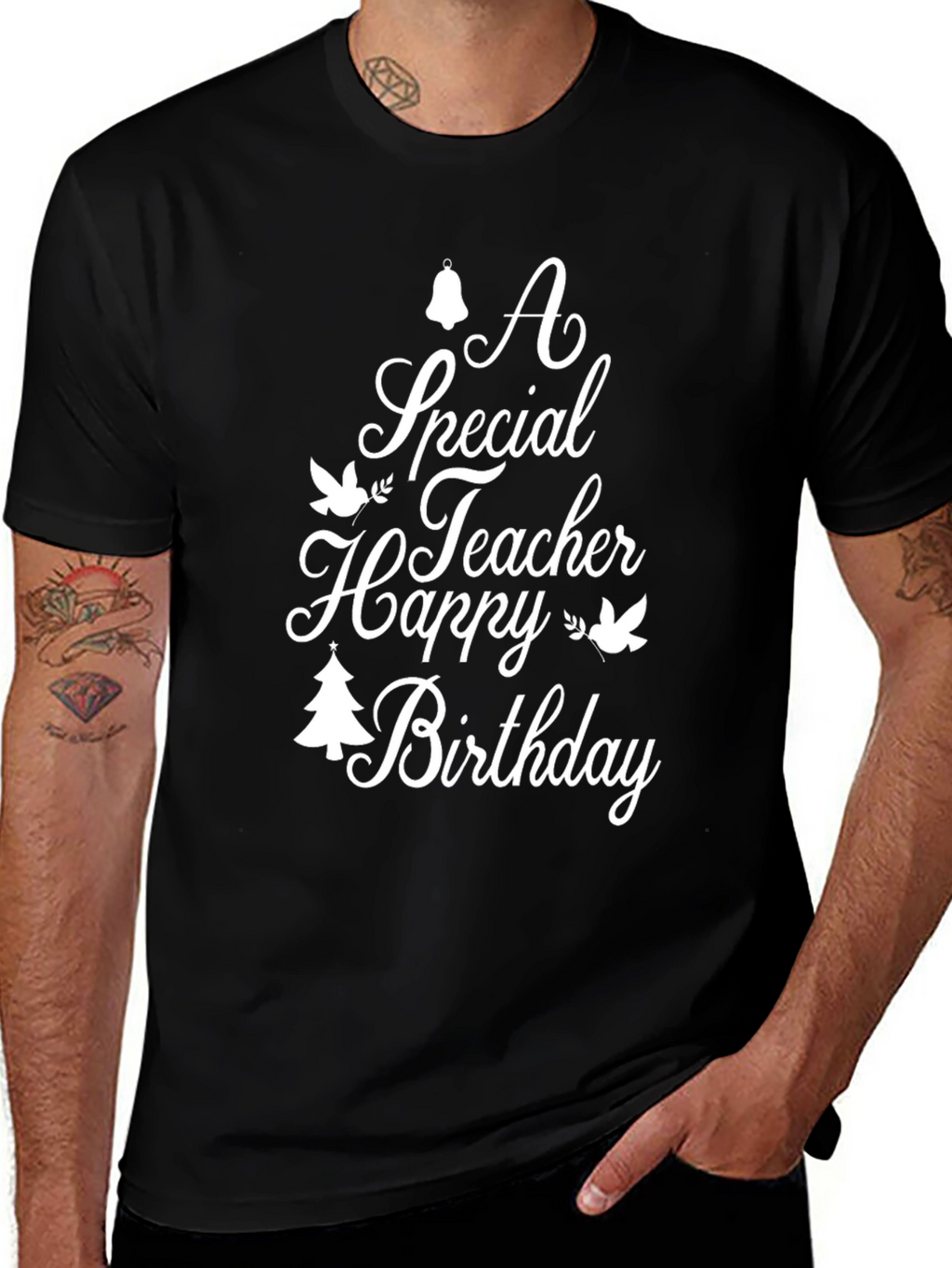 Special Teacher Birthday Black Graphic Tee