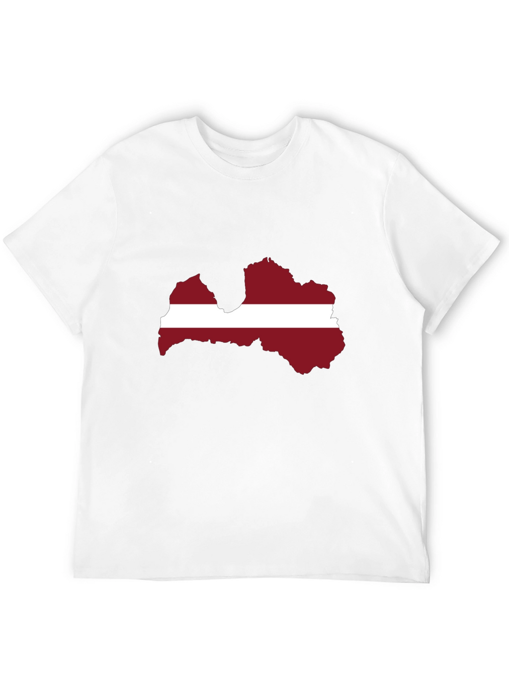 Latvia Flag Map T-Shirt - Black