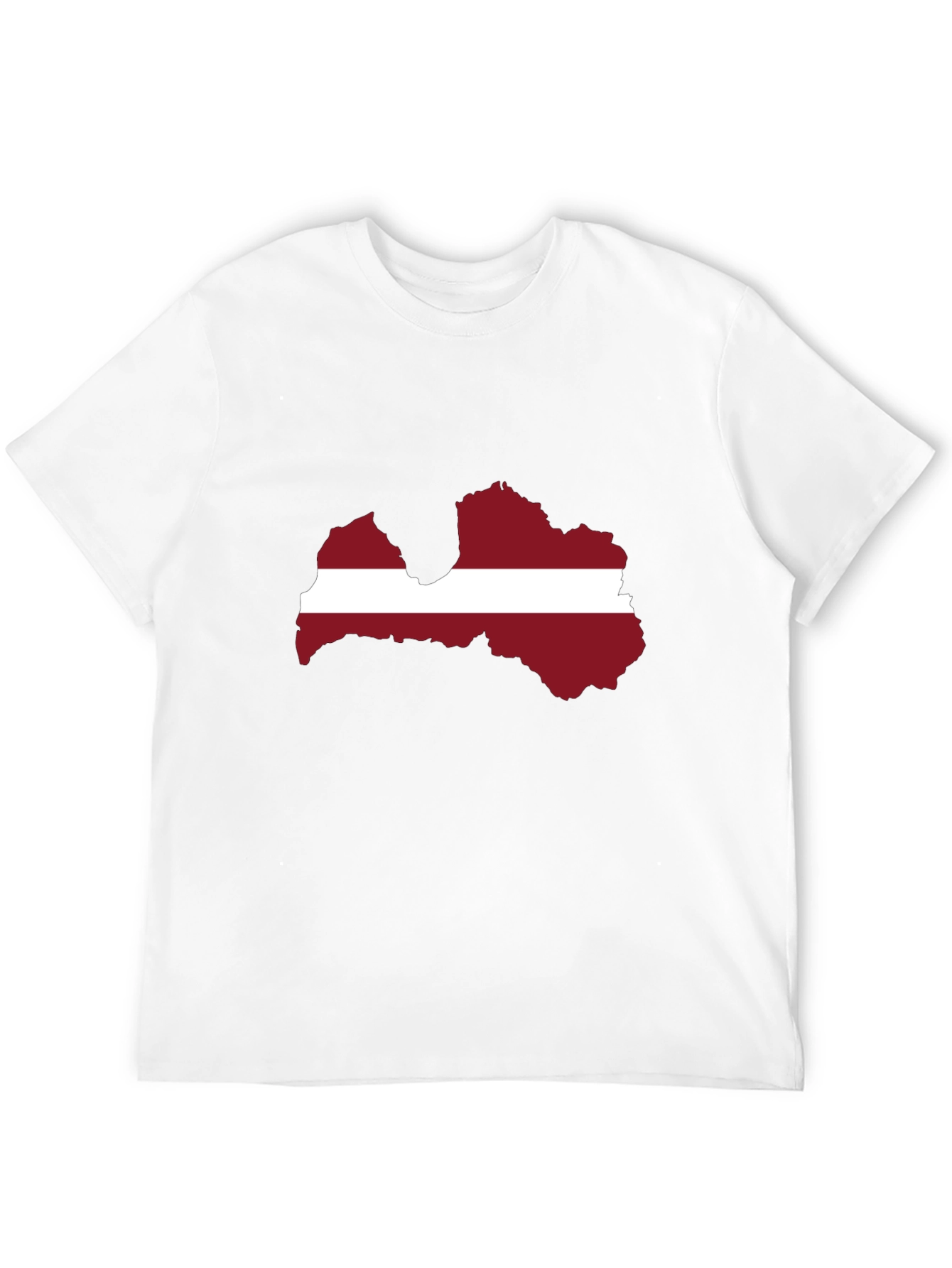 Latvia Flag Map T-Shirt - Black