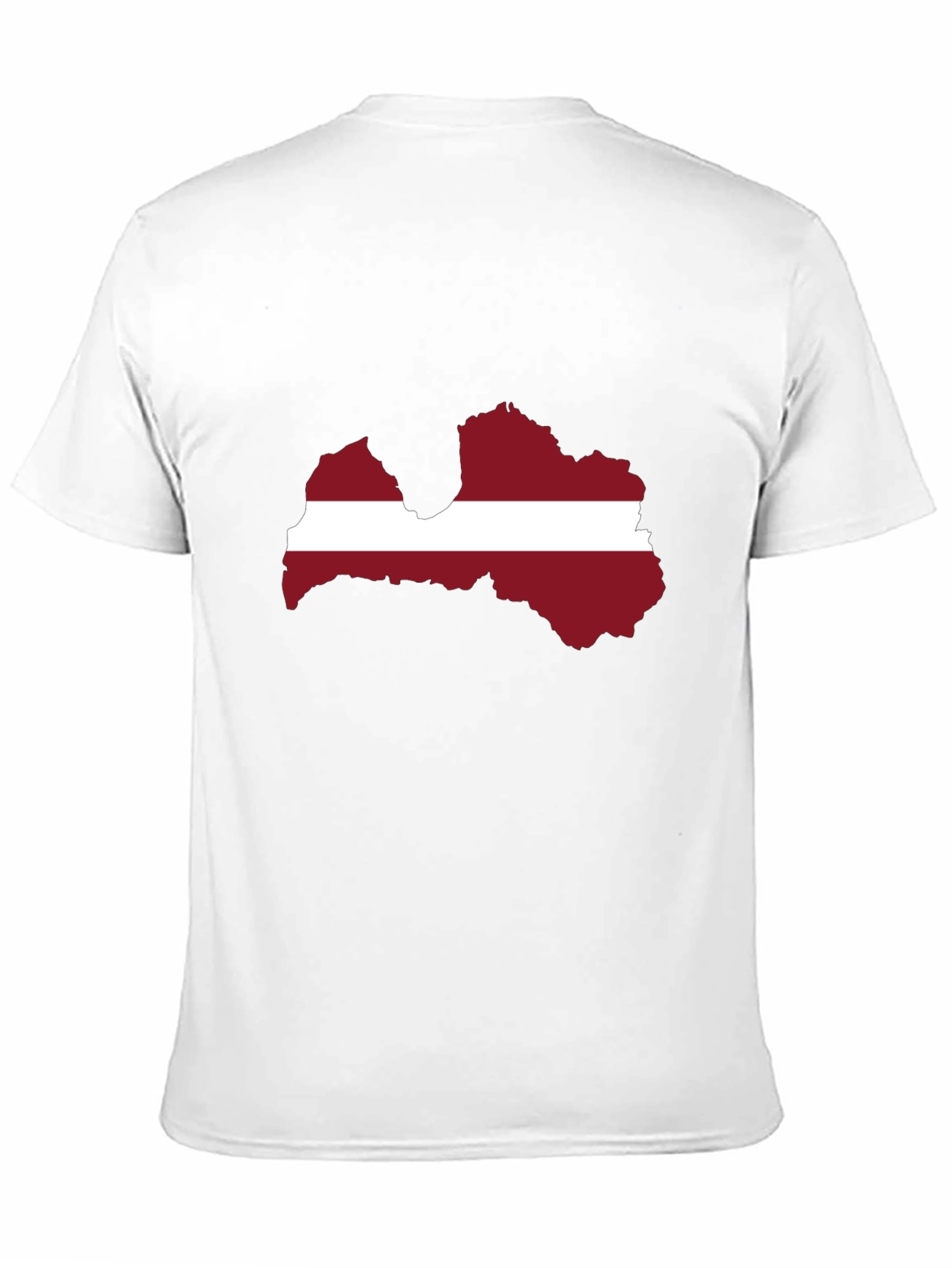 Latvia Flag Map T-Shirt - Black