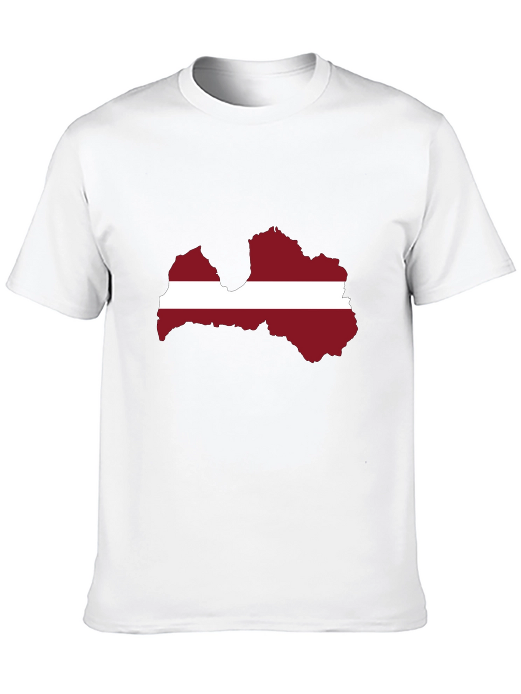 Latvia Flag Map T-Shirt - Black