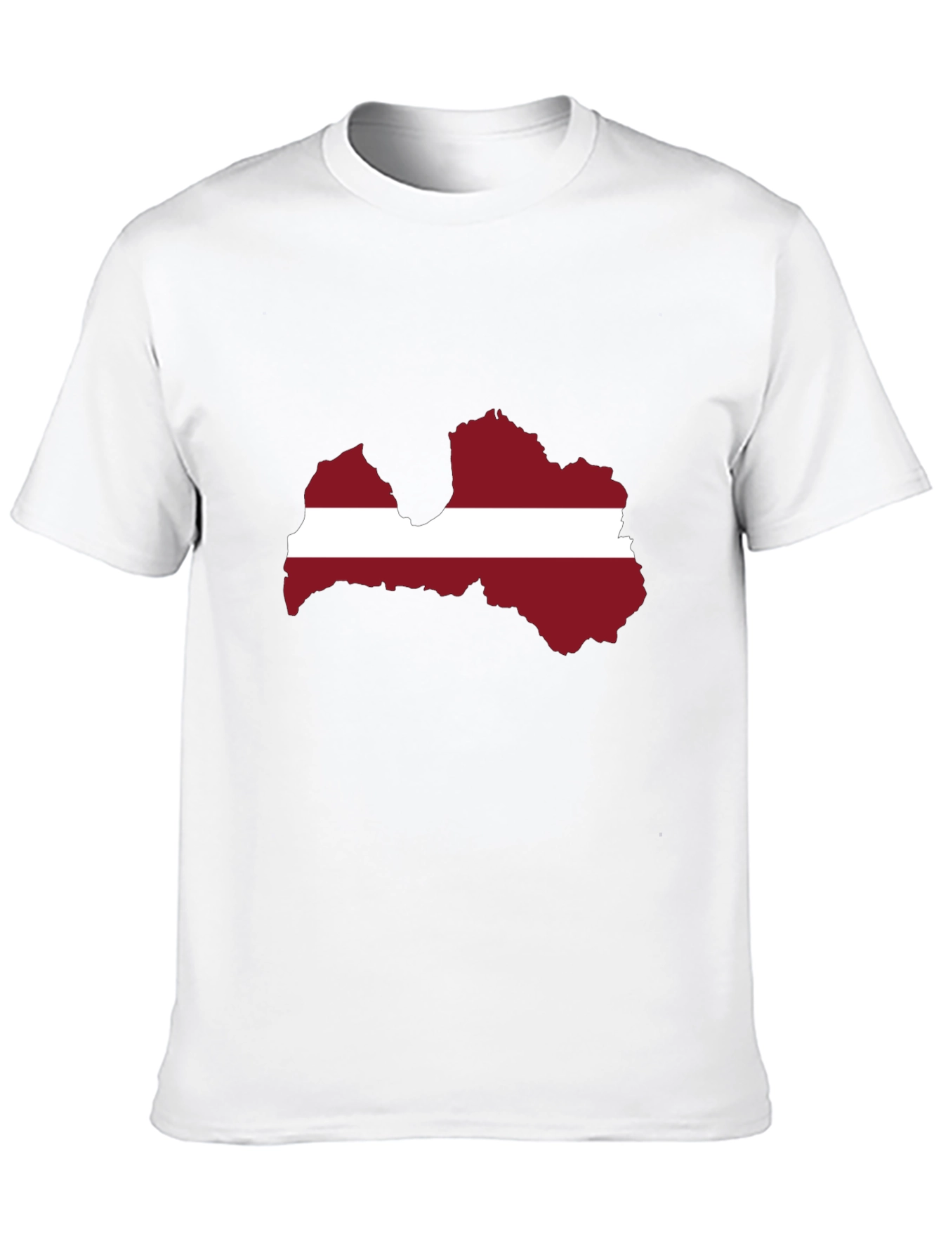 Latvia Flag Map T-Shirt - Black