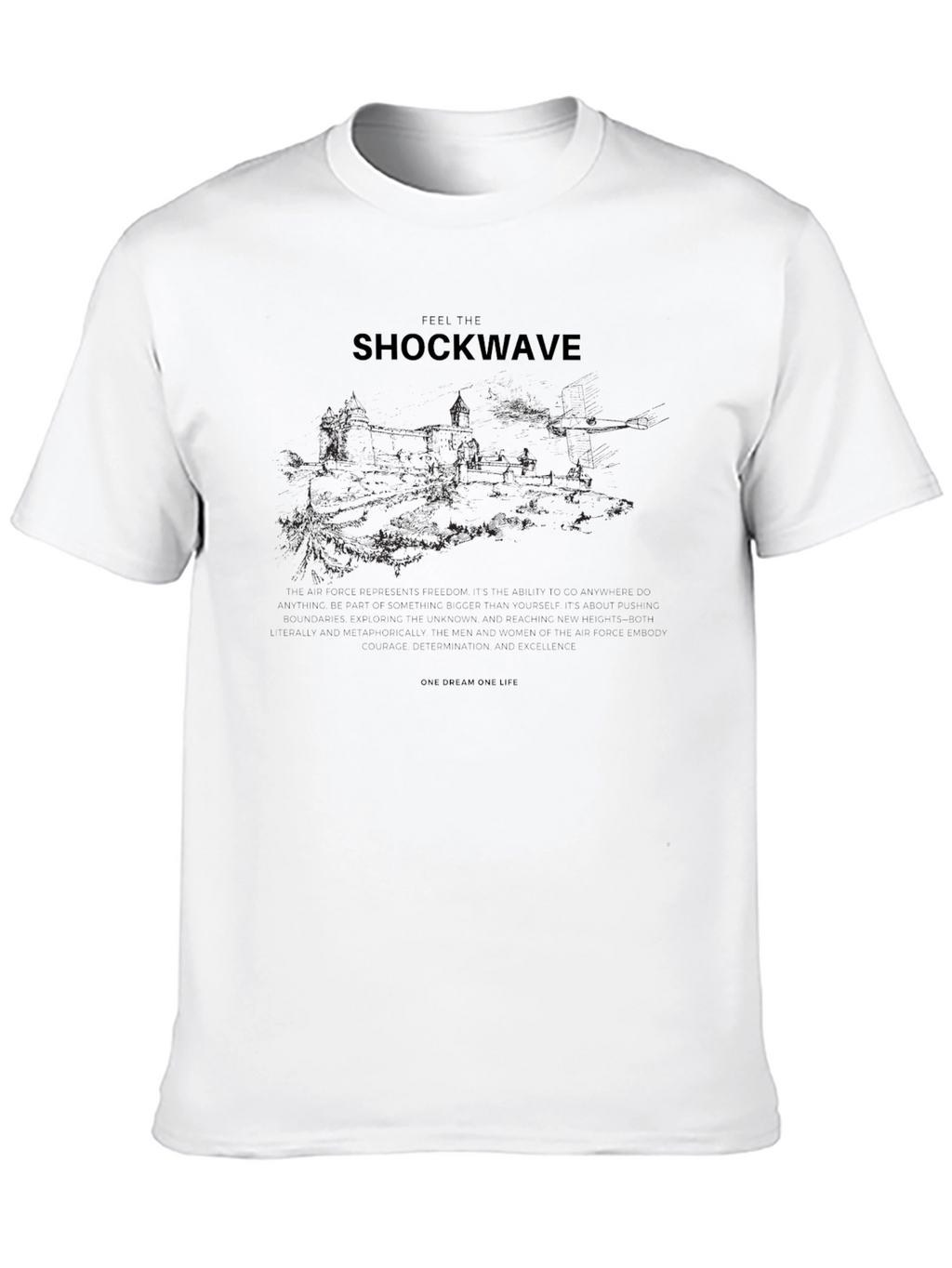 Shockwave Graphic Print Black Tee