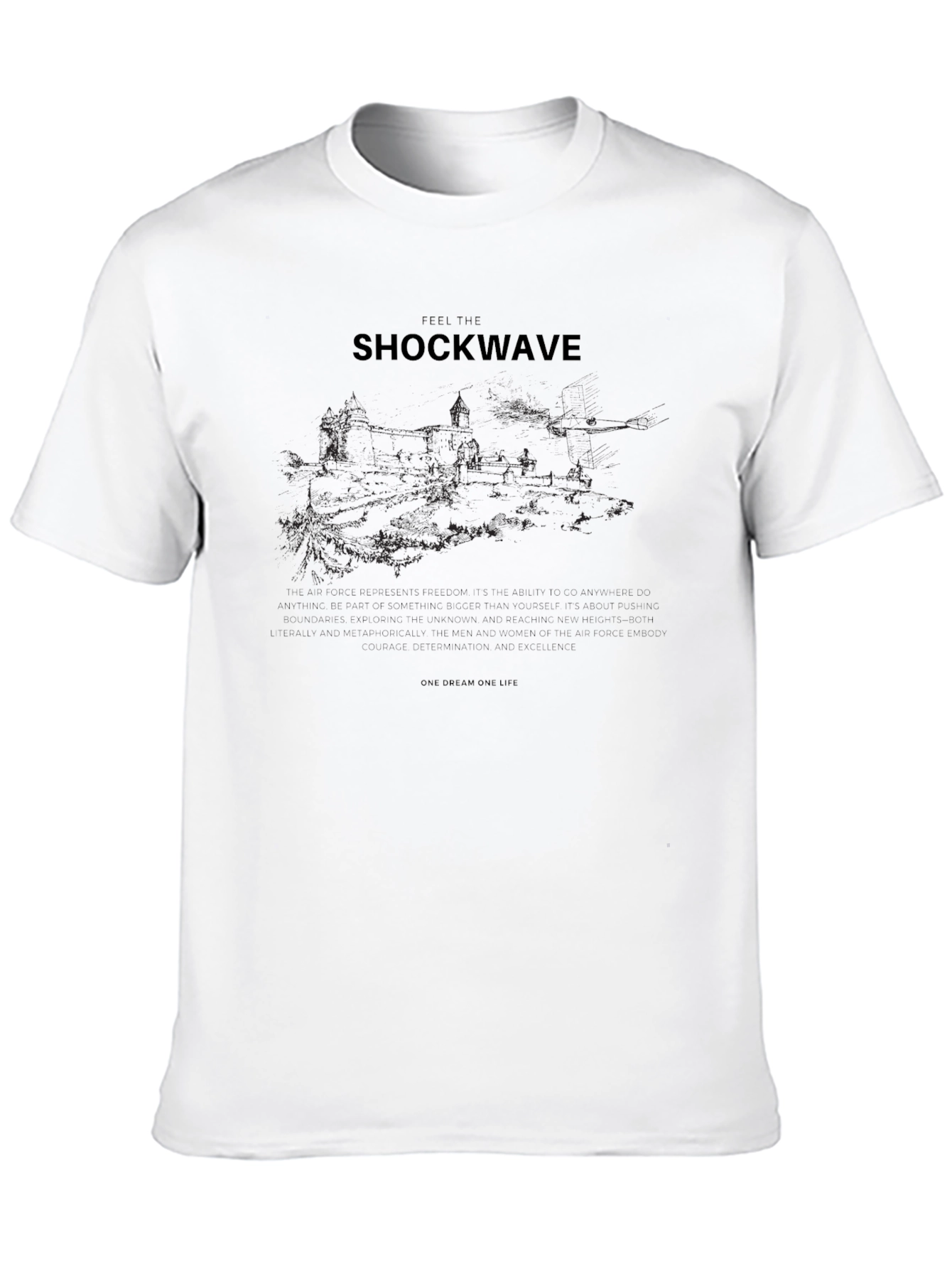 Shockwave Graphic Print Black Tee