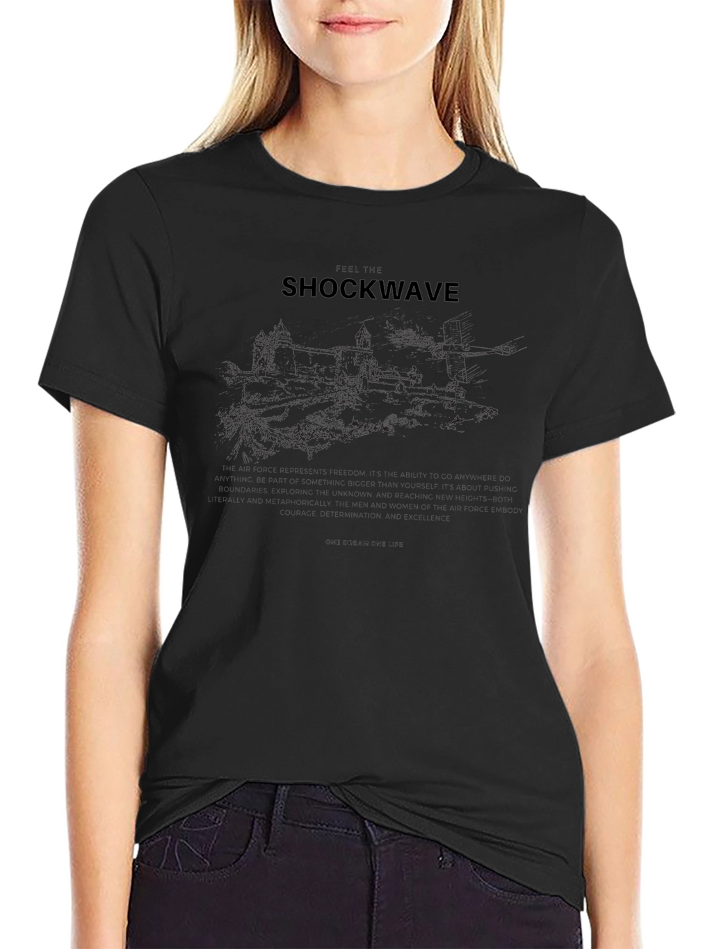 Shockwave Graphic Print Black Tee