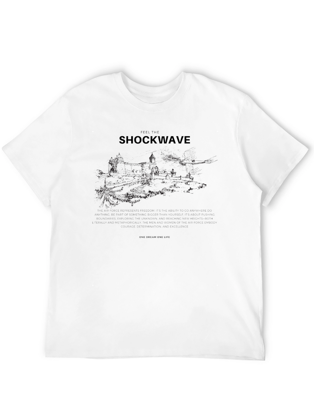 Shockwave Graphic Print Black Tee