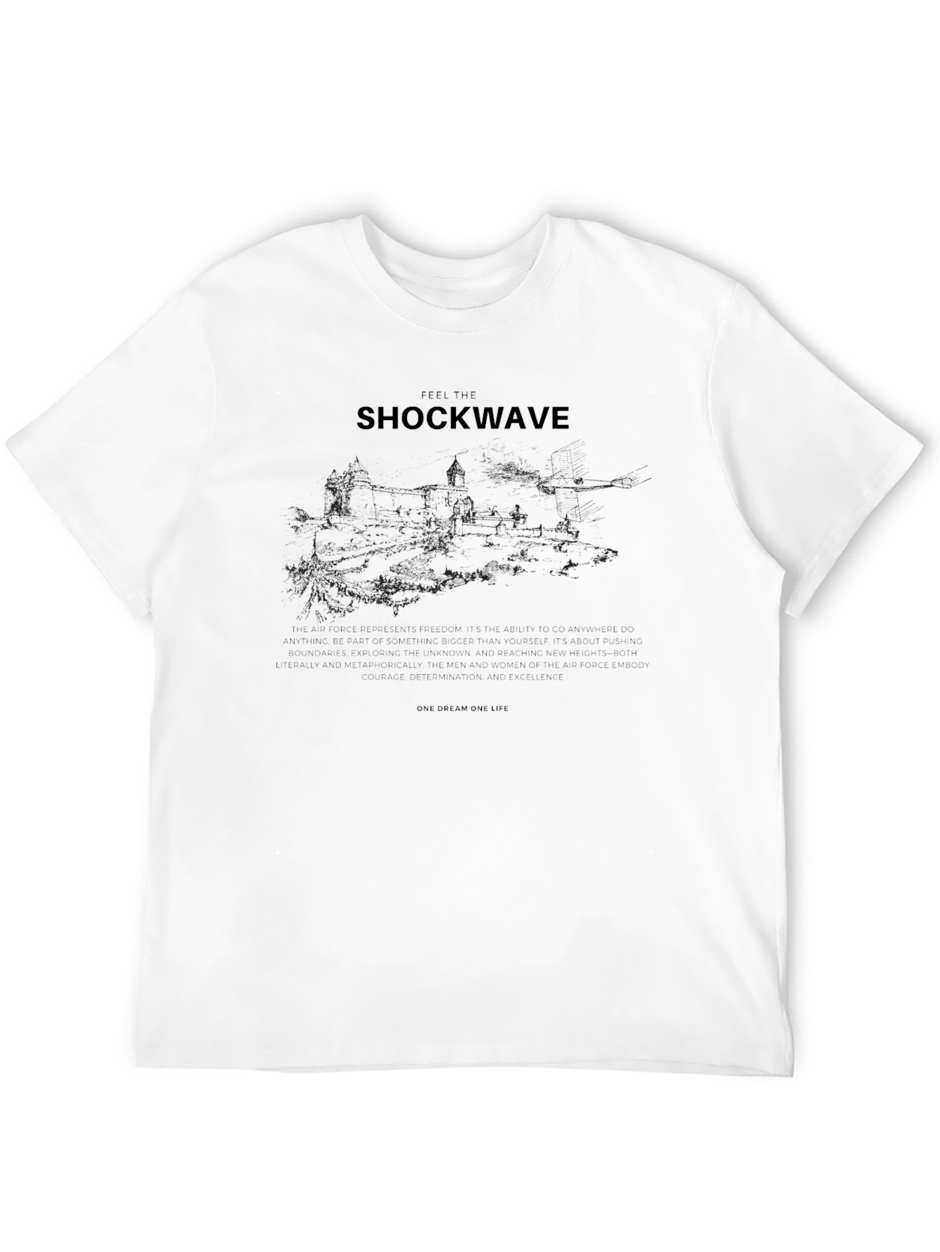 Shockwave Graphic Print Black Tee