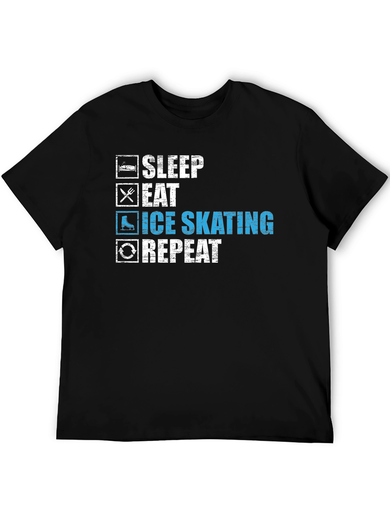 Sleep Eat Ice Skating Repeat Graphic T-Shirt