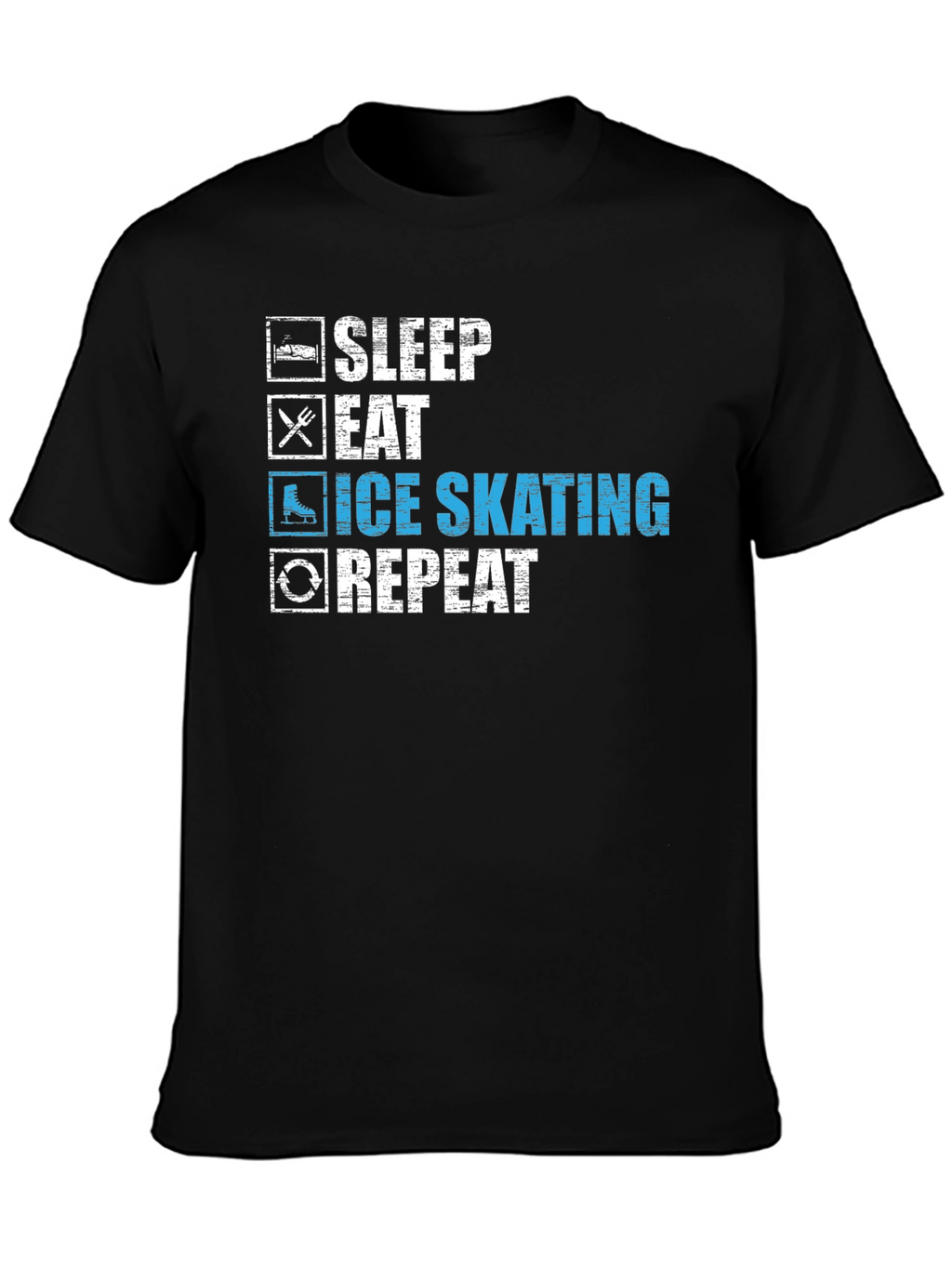 Sleep Eat Ice Skating Repeat Graphic T-Shirt