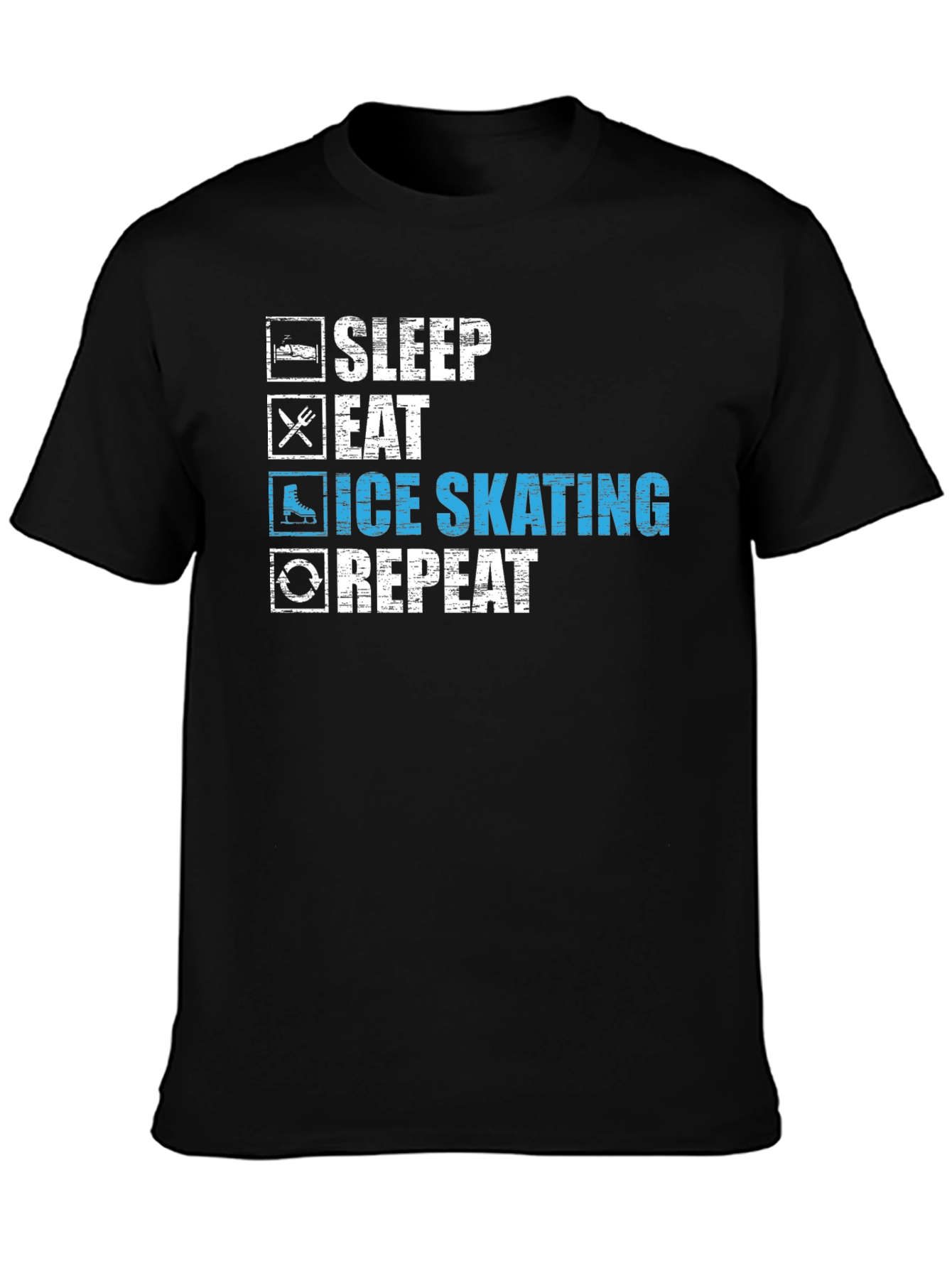 Sleep Eat Ice Skating Repeat Graphic T-Shirt