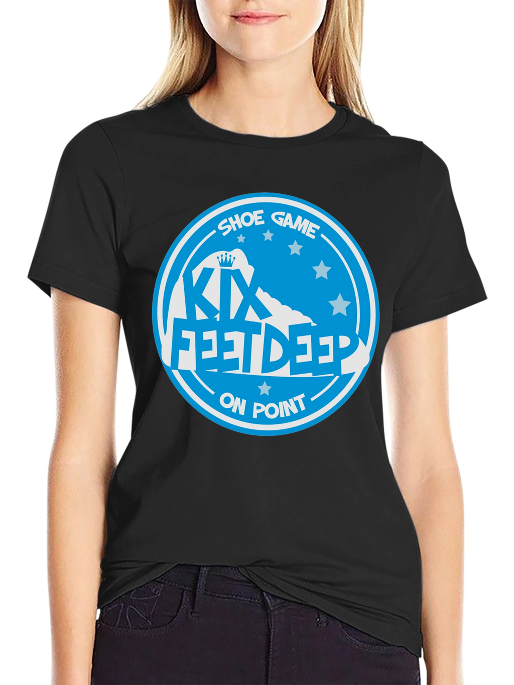 KIX Feet Deep Shoe Game On Point Black T-Shirt