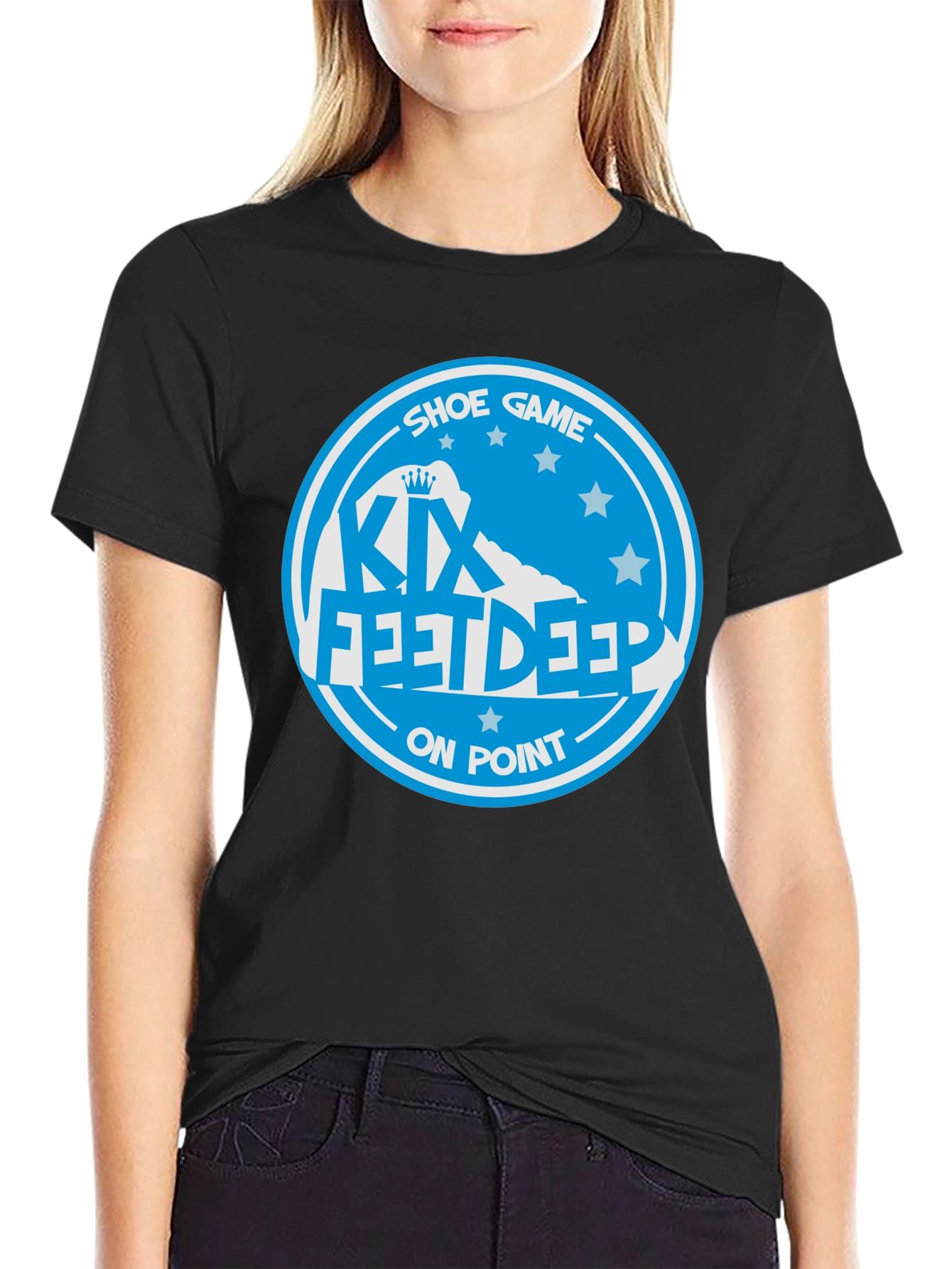 KIX Feet Deep Shoe Game On Point Black T-Shirt