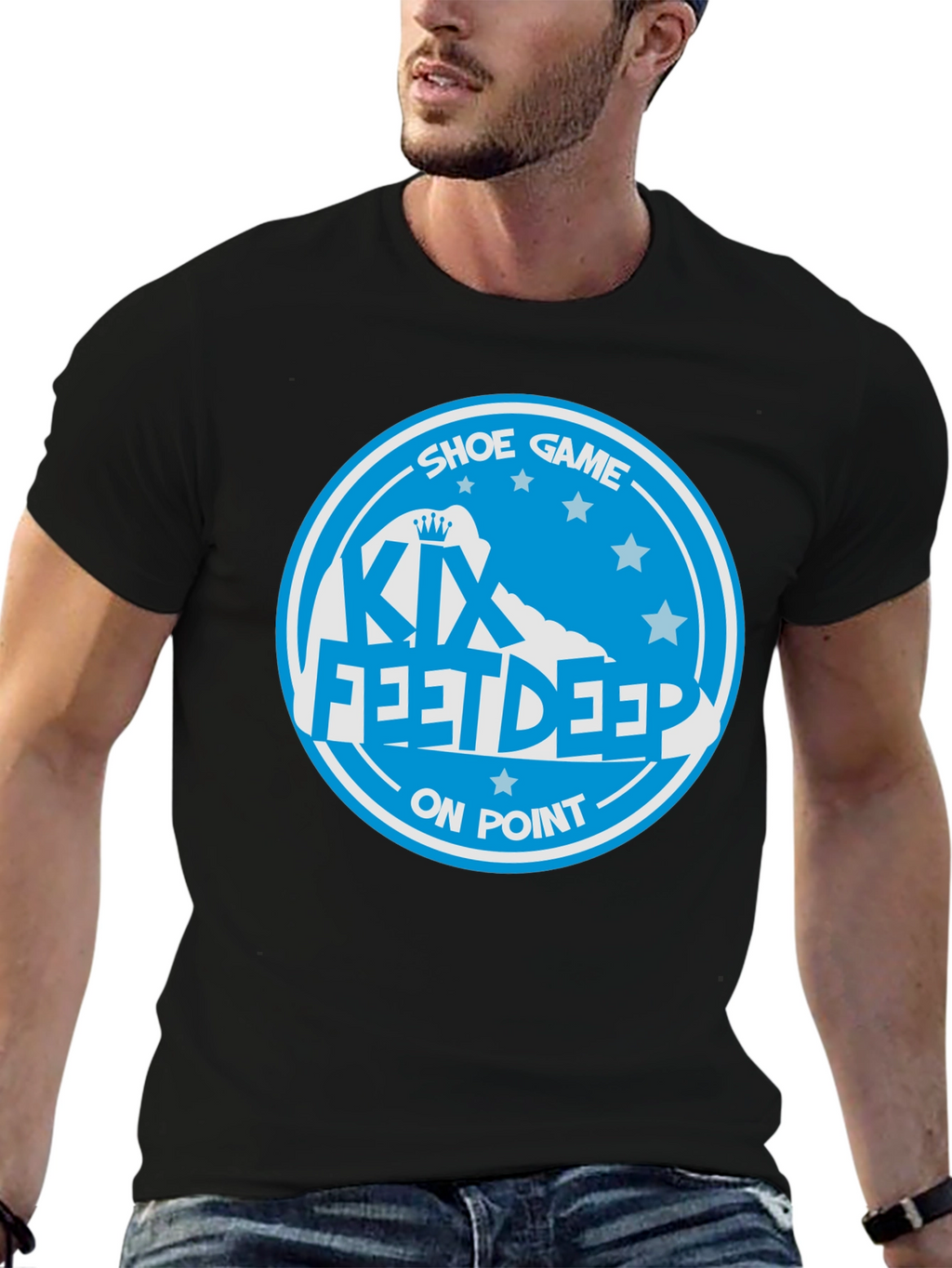 KIX Feet Deep Shoe Game On Point Black T-Shirt