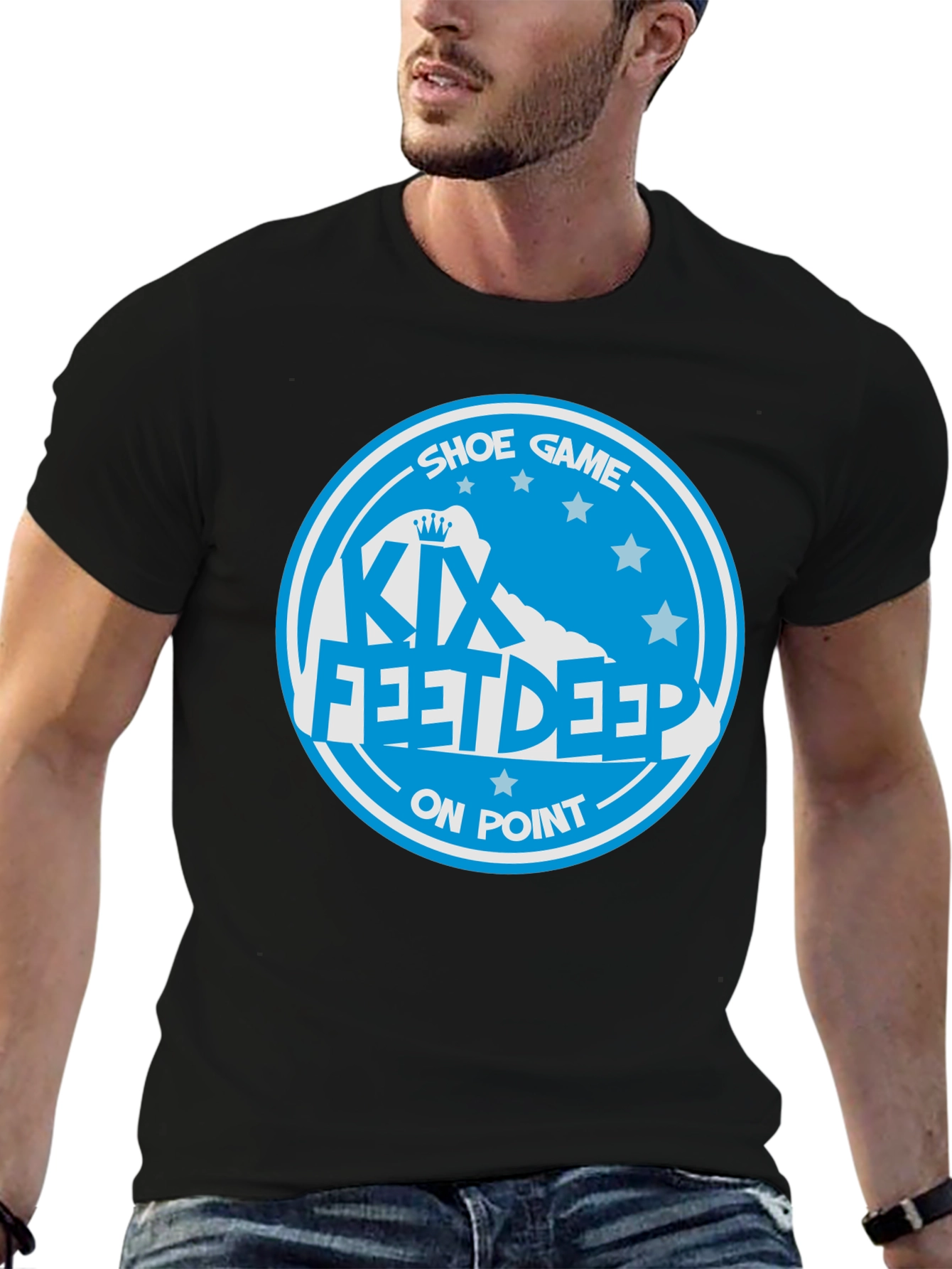 KIX Feet Deep Shoe Game On Point Black T-Shirt