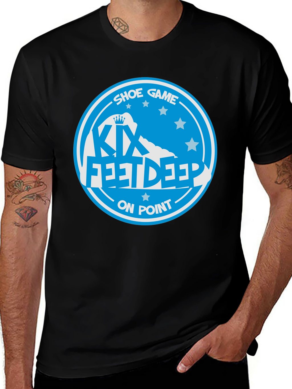 KIX Feet Deep Shoe Game On Point Black T-Shirt