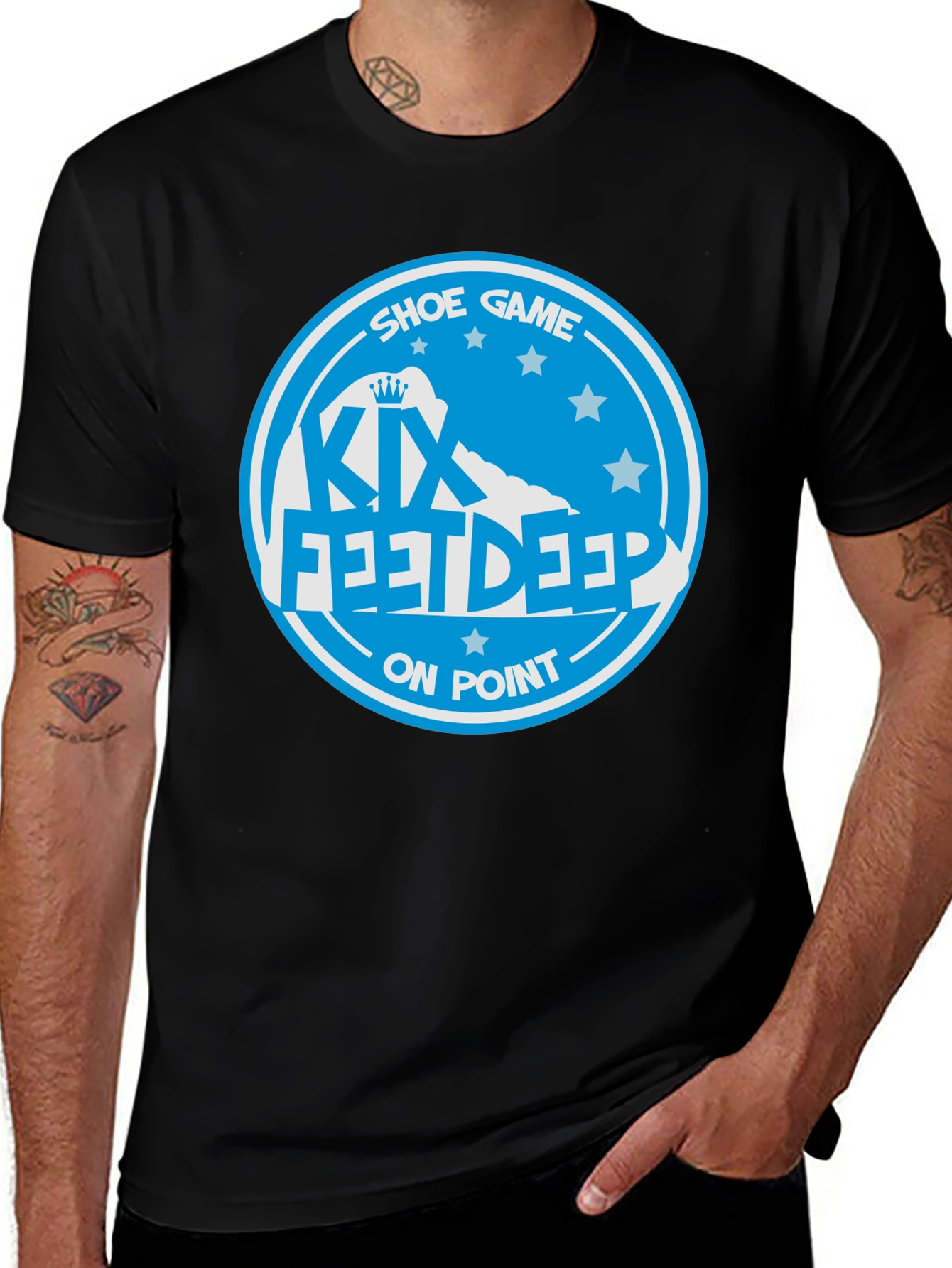 KIX Feet Deep Shoe Game On Point Black T-Shirt