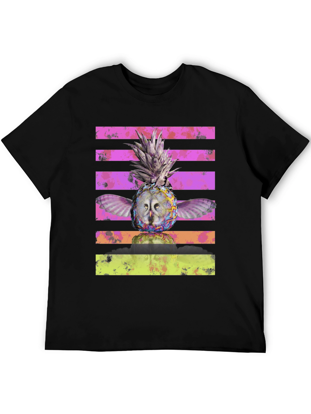 Owl Pineapple Graphic Print T-Shirt