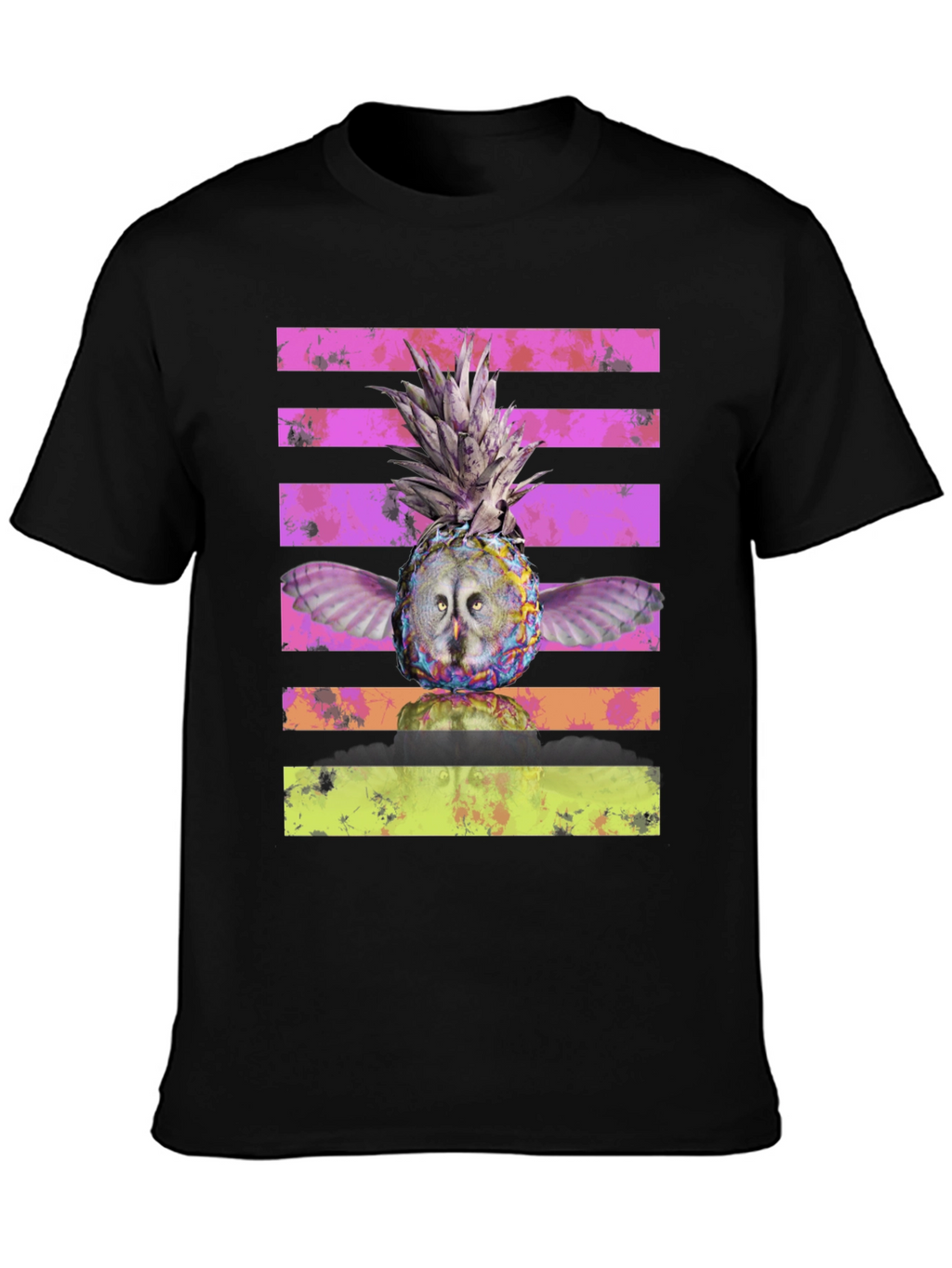 Owl Pineapple Graphic Print T-Shirt