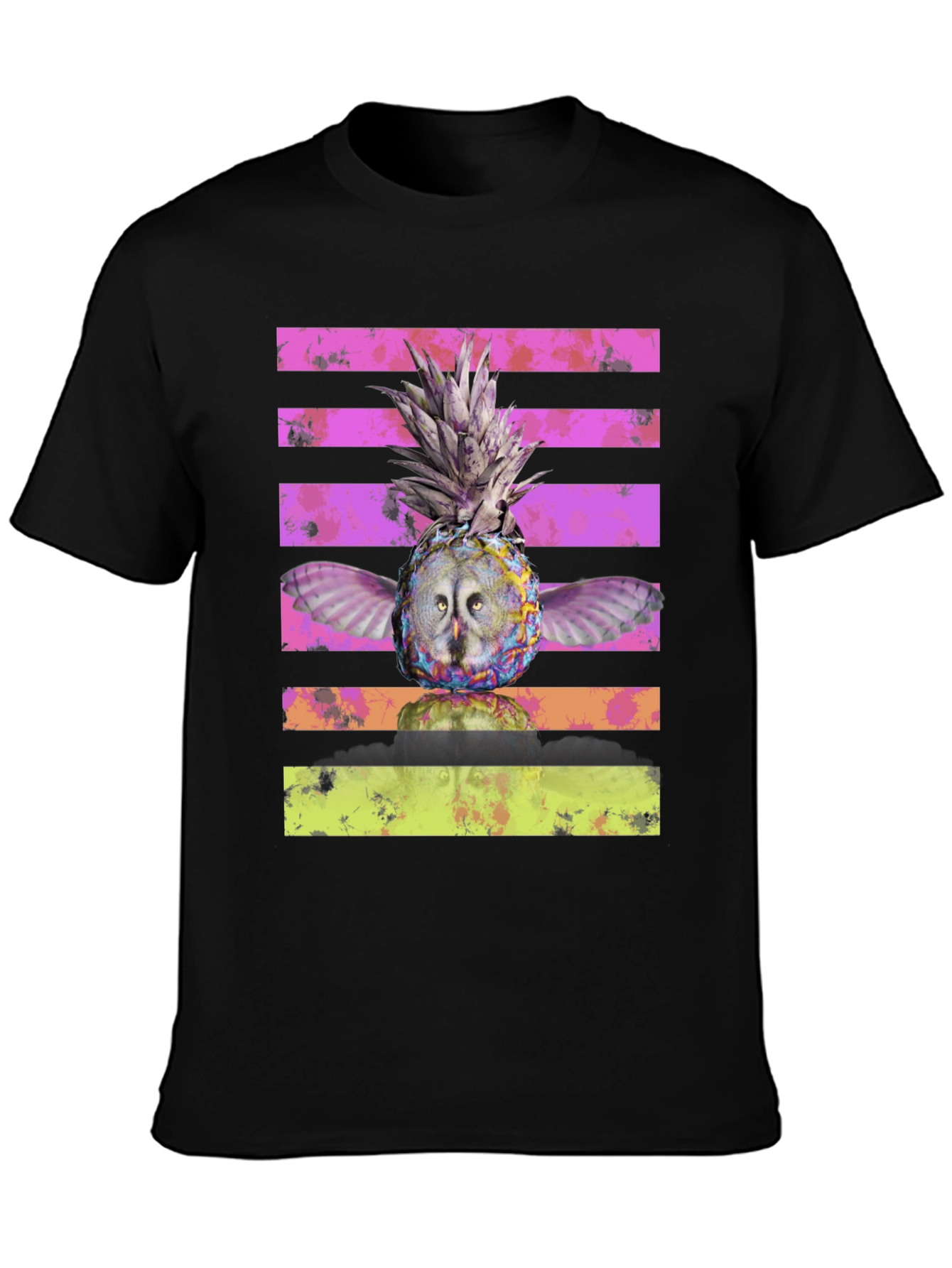 Owl Pineapple Graphic Print T-Shirt