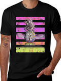 Owl Pineapple Graphic Print T-Shirt
