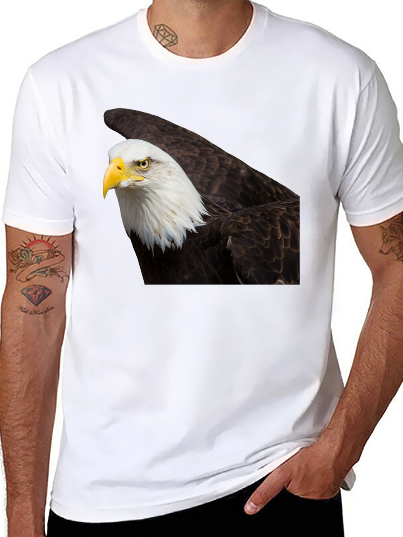 Bald Eagle Graphic Tee - Black