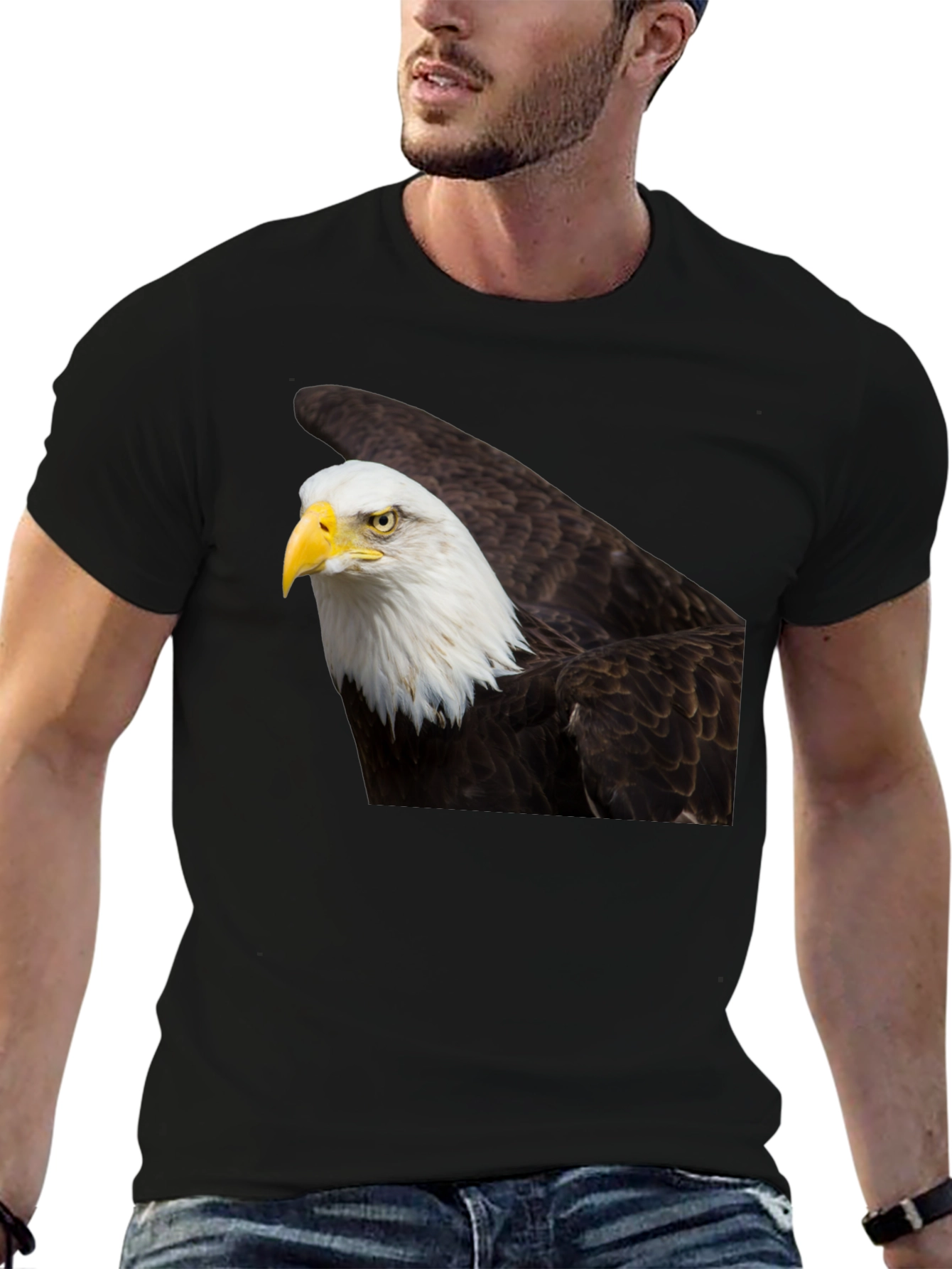 Bald Eagle Graphic Tee - Black
