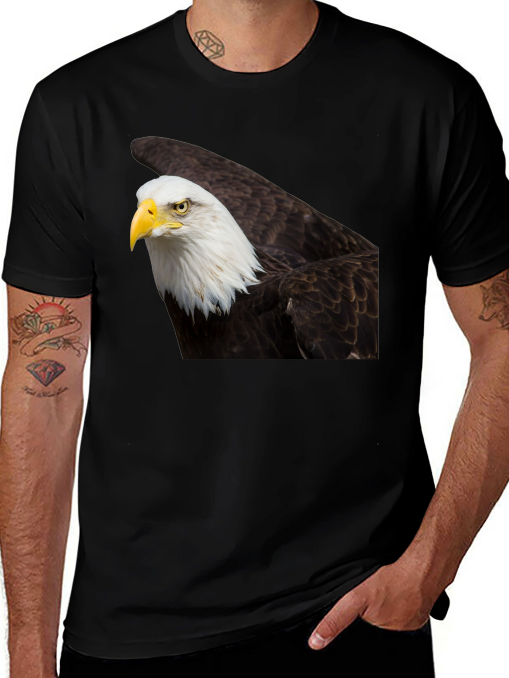 Bald Eagle Graphic Tee - Black