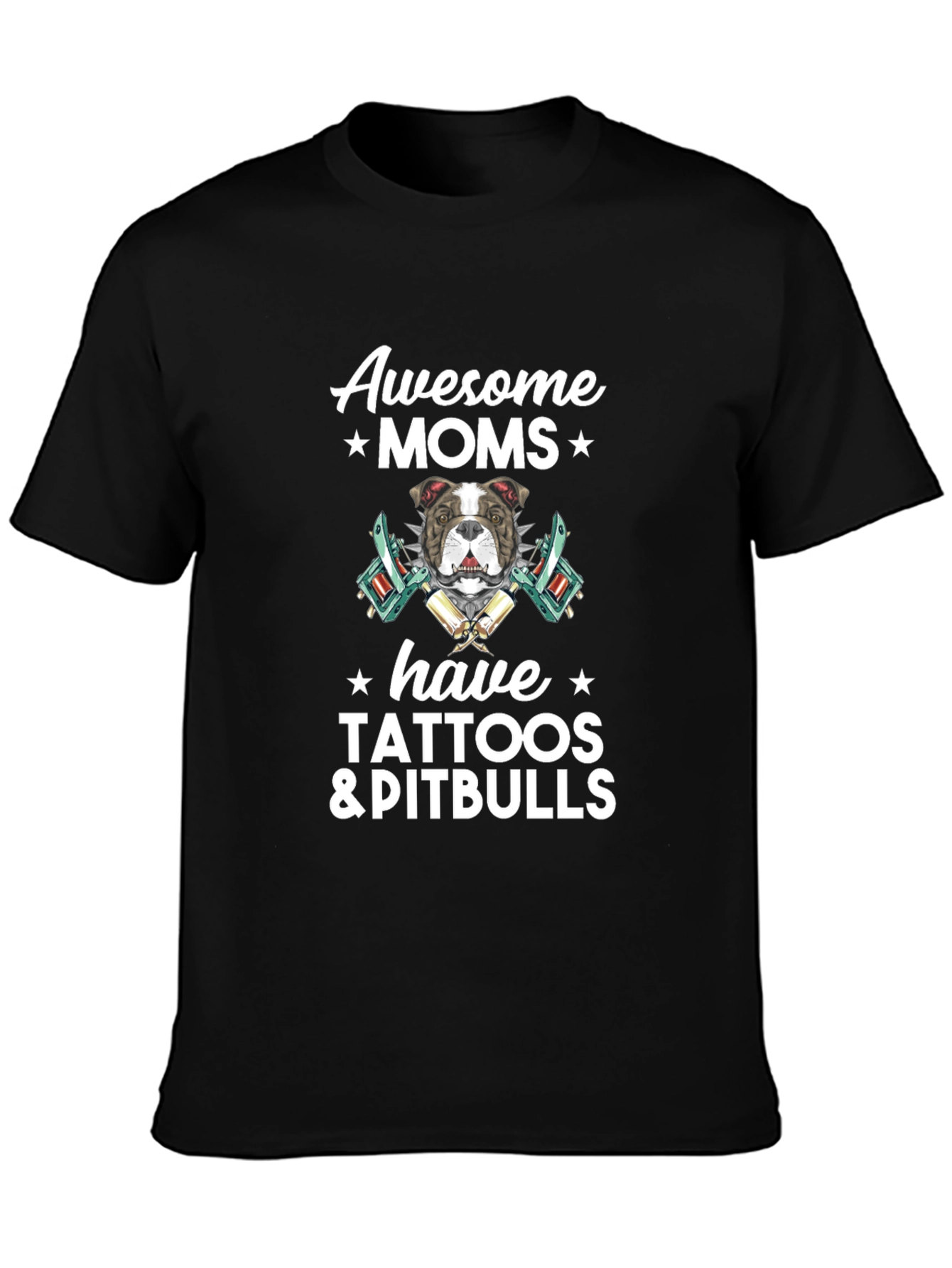 Awesome Moms Tattoos & Pitbulls T-Shirt