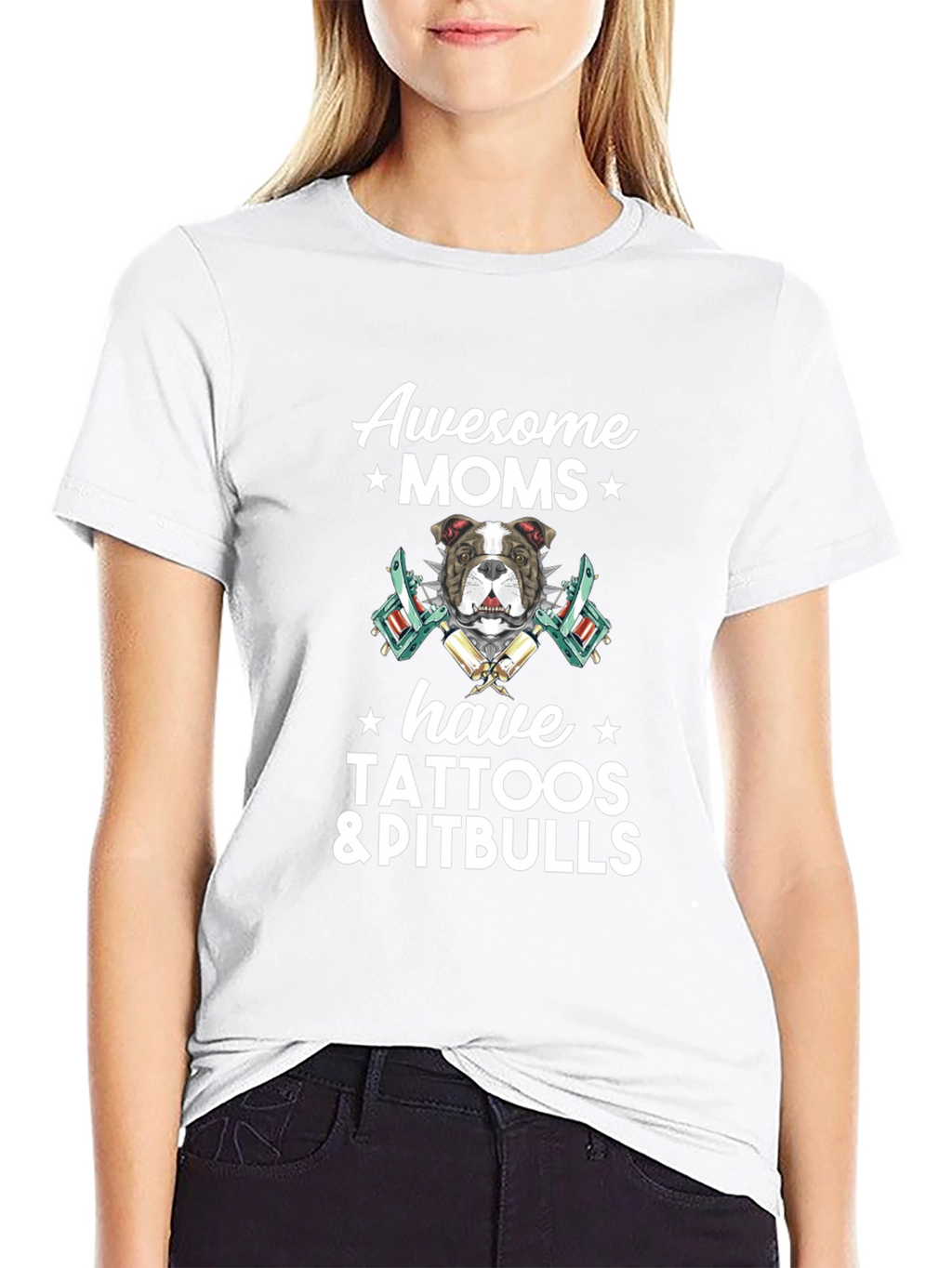 Awesome Moms Tattoos & Pitbulls T-Shirt