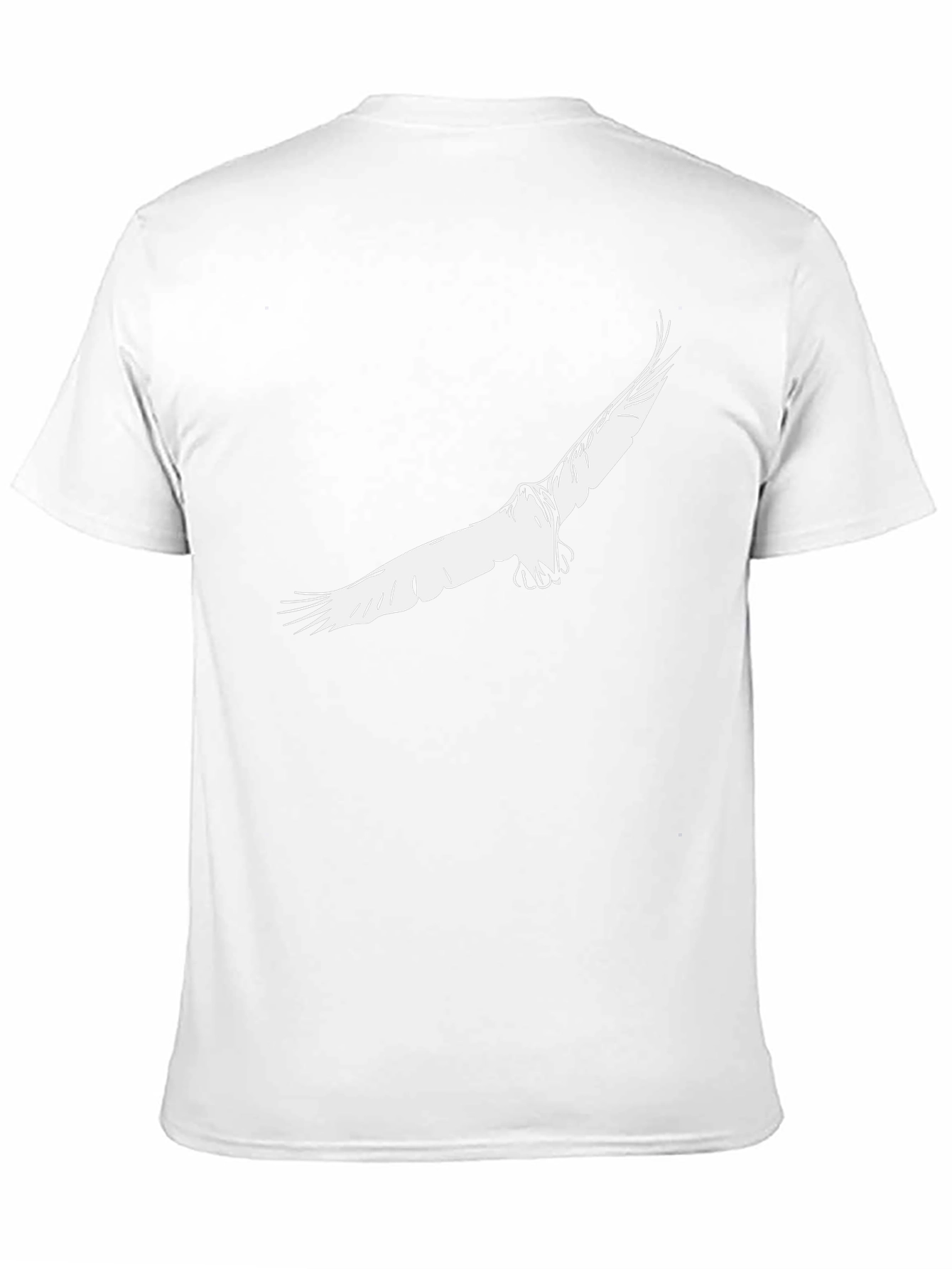 Mens Black T-Shirt with Eagle Print