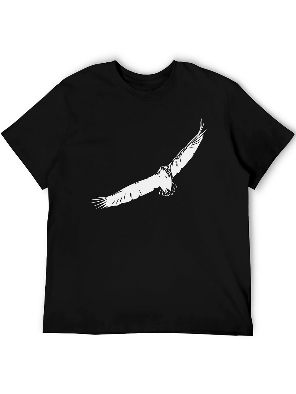 Mens Black T-Shirt with Eagle Print