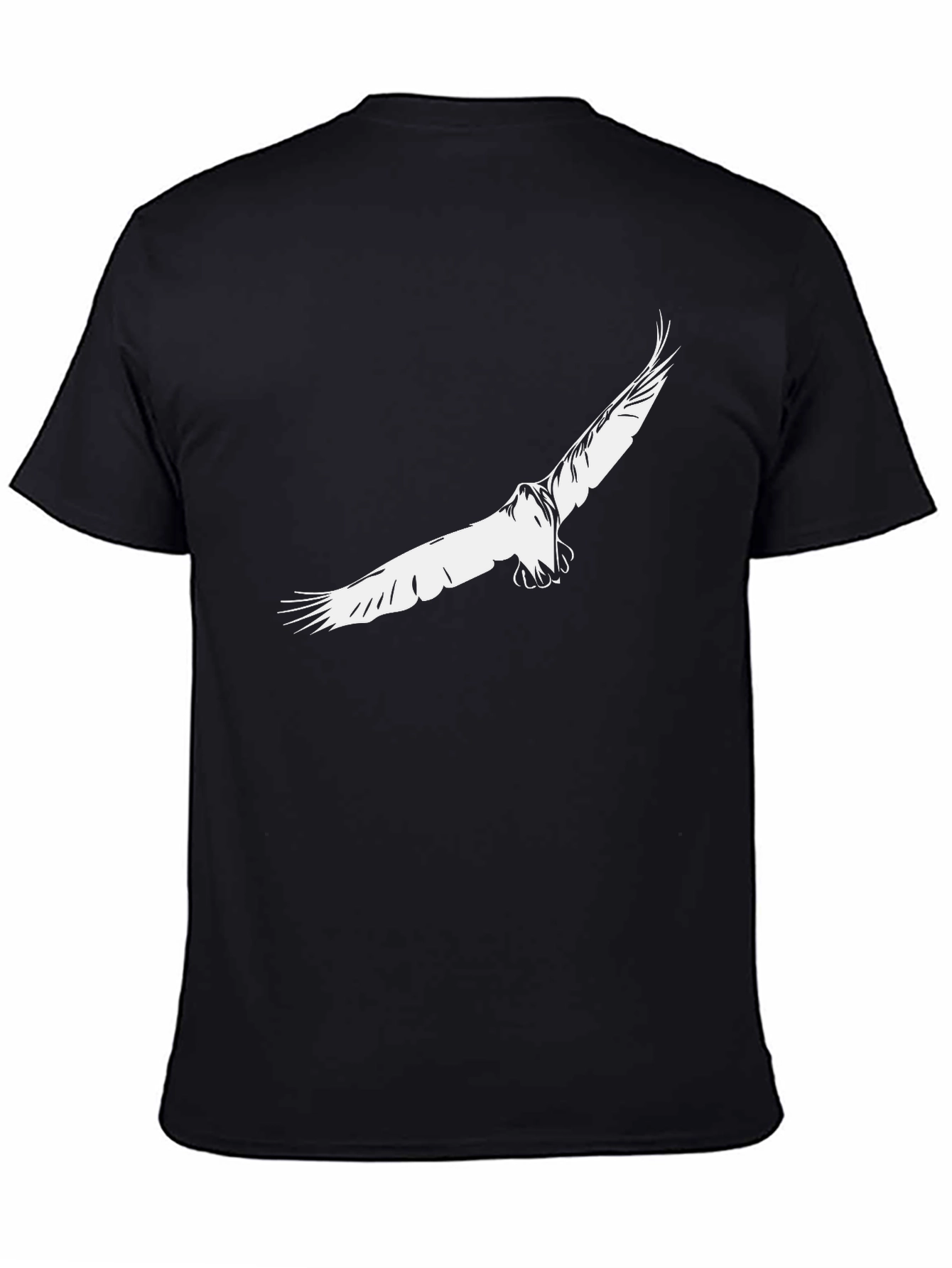 Mens Black T-Shirt with Eagle Print