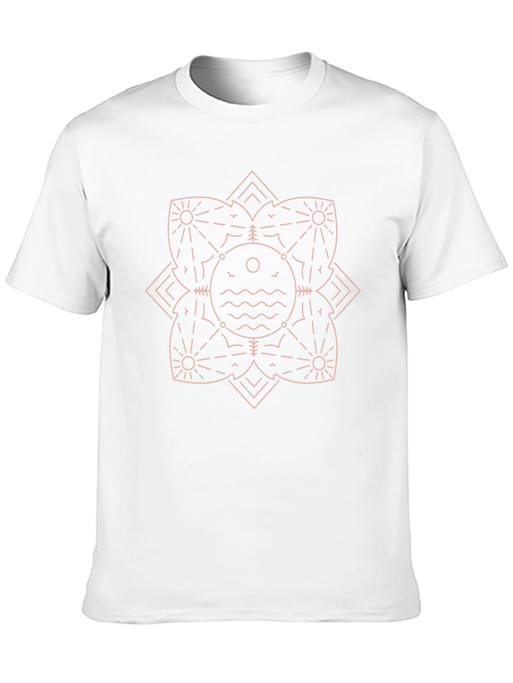 Geometric Nature Graphic Tee - Black