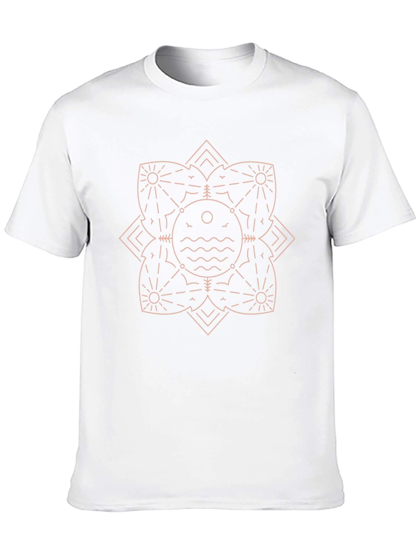 Geometric Nature Graphic Tee - Black