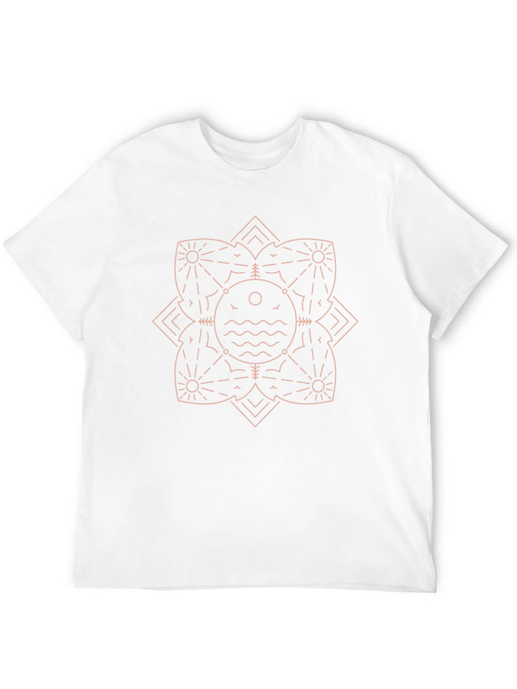 Geometric Nature Graphic Tee - Black