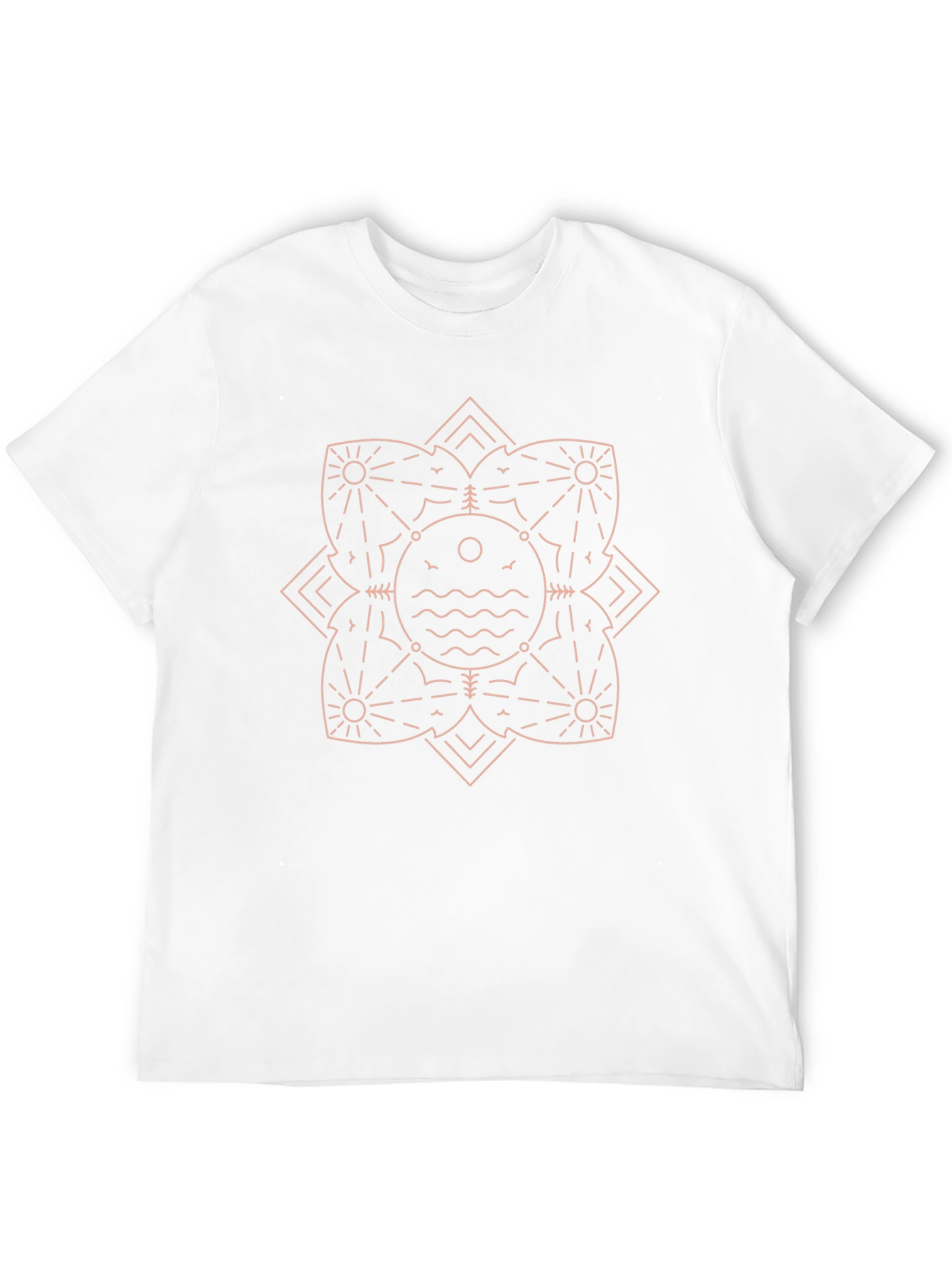 Geometric Nature Graphic Tee - Black