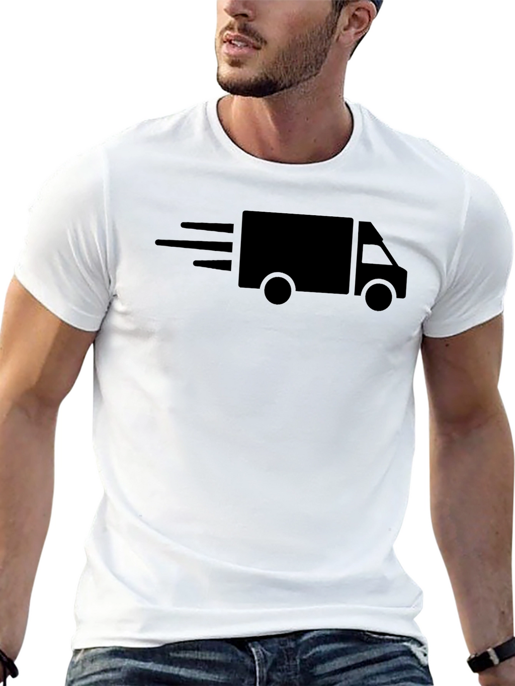 Fast Delivery Truck Black T-Shirt