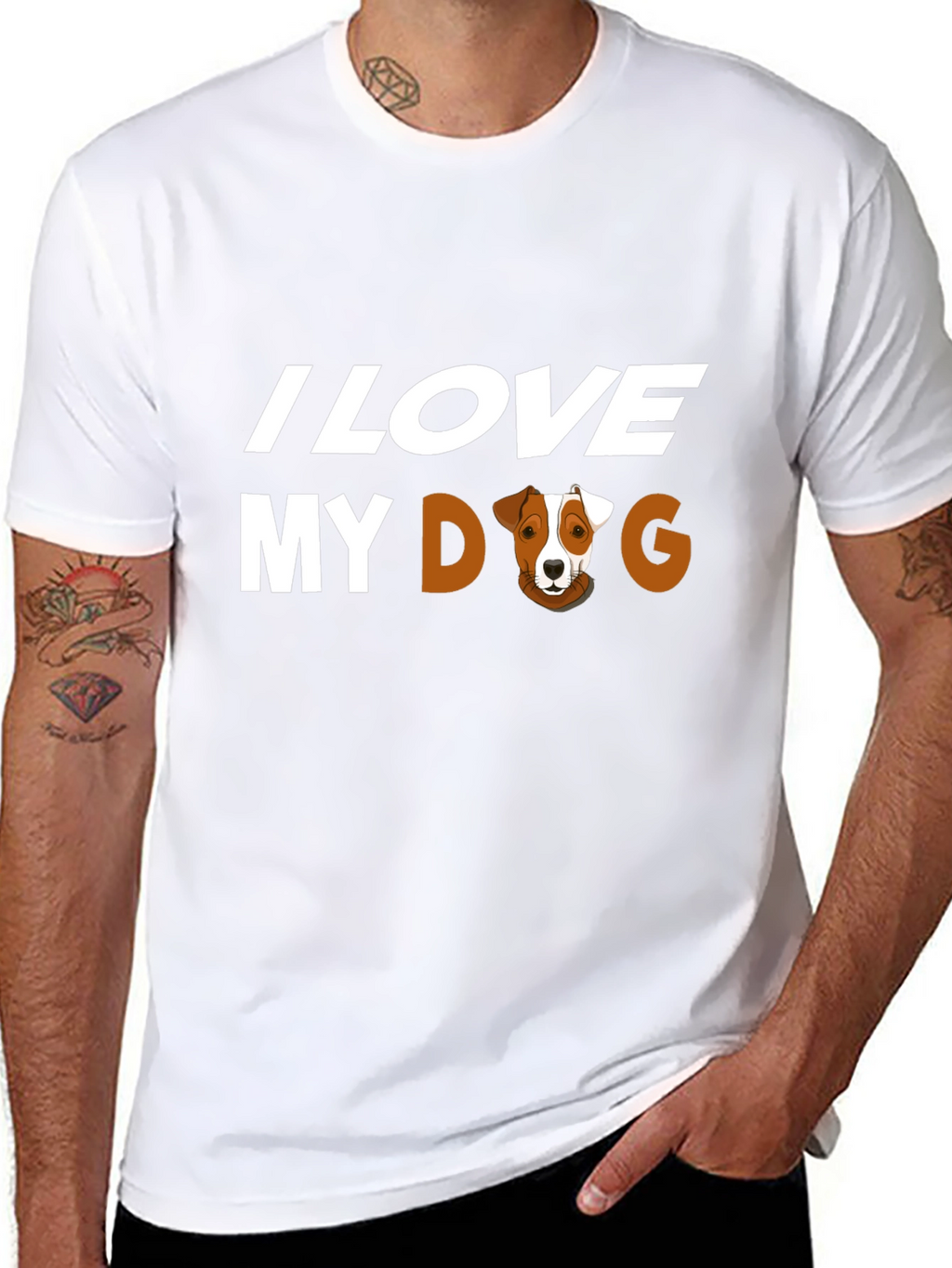 I Love My Dog Graphic Tee - Black