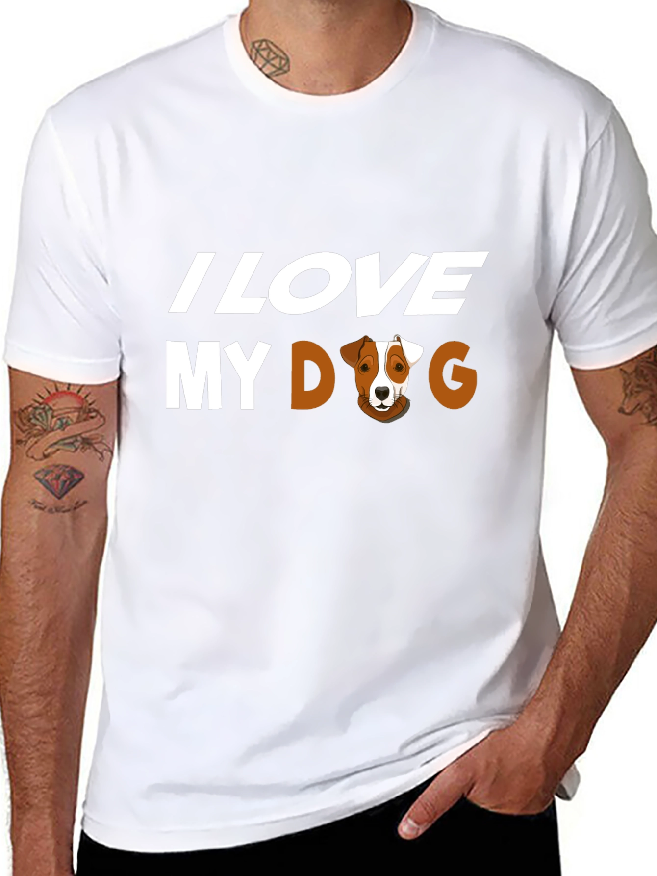 I Love My Dog Graphic Tee - Black