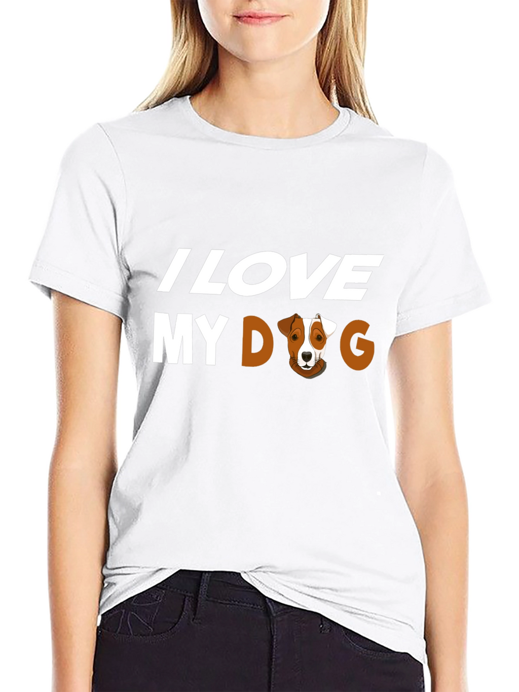 I Love My Dog Graphic Tee - Black