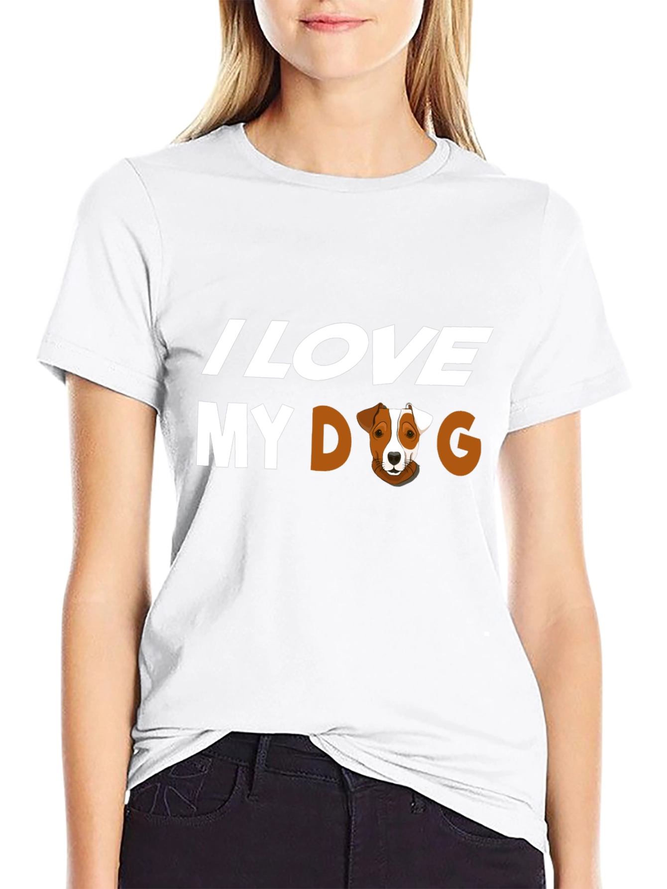 I Love My Dog Graphic Tee - Black