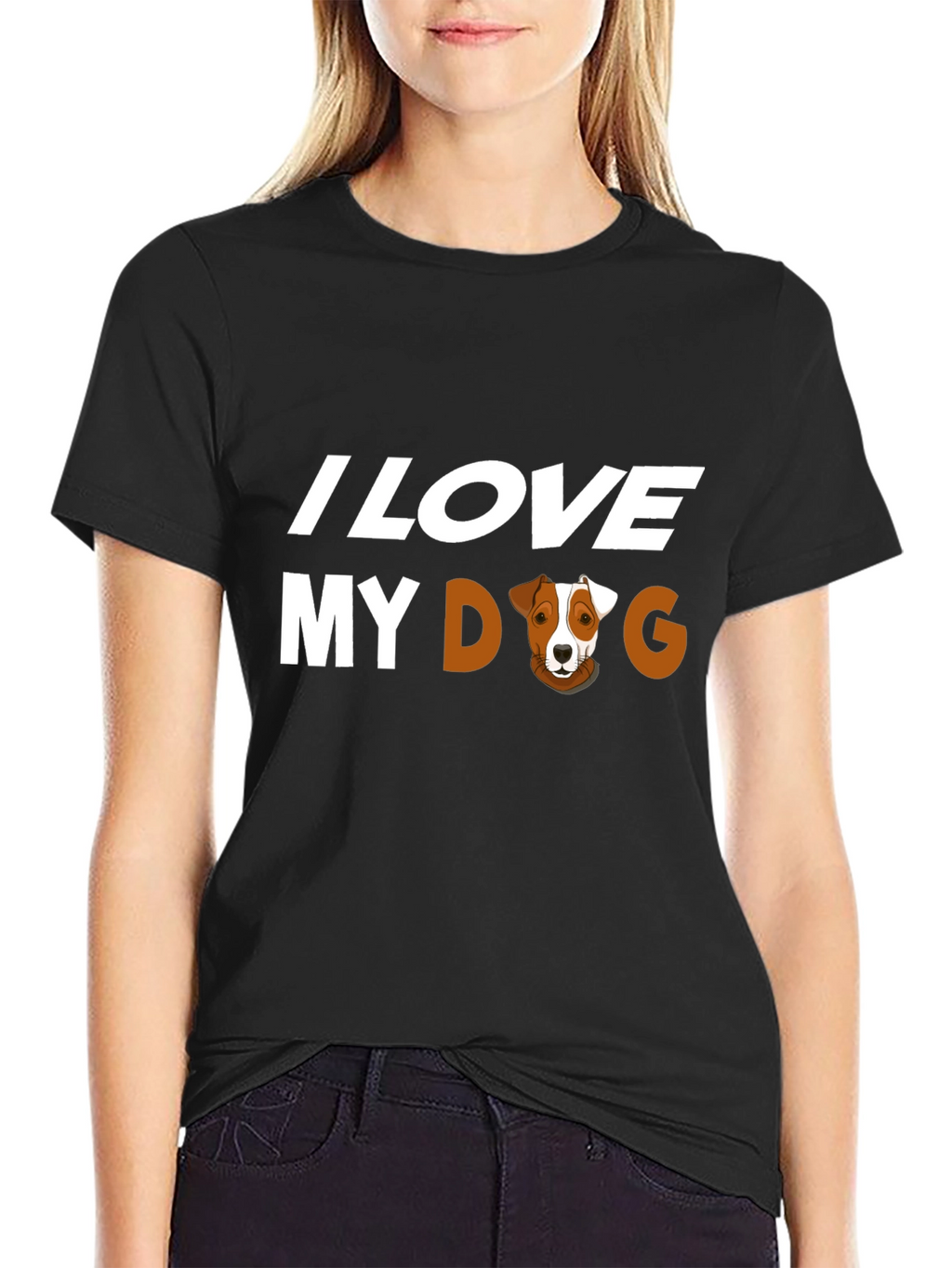 I Love My Dog Graphic Tee - Black