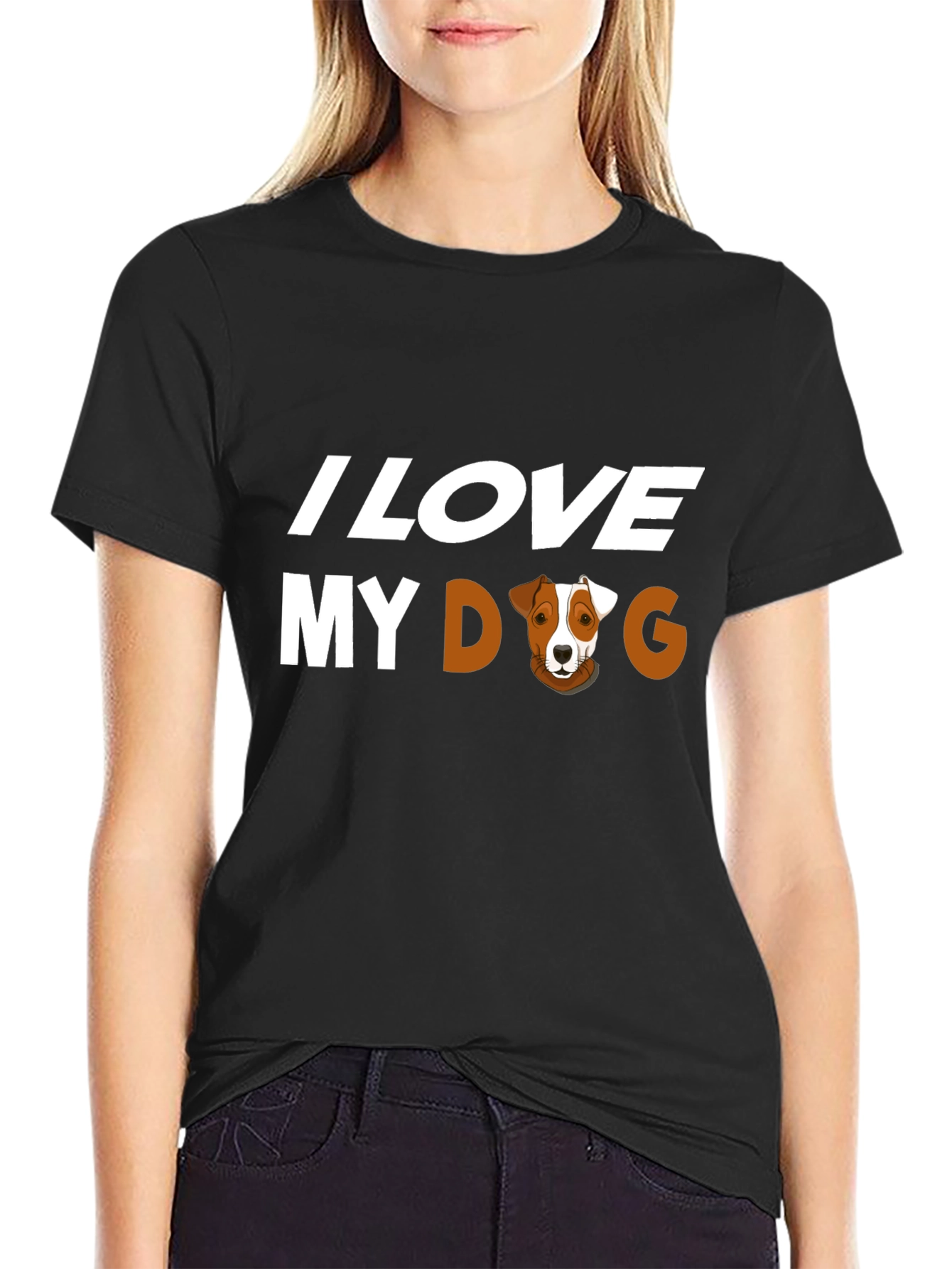 I Love My Dog Graphic Tee - Black