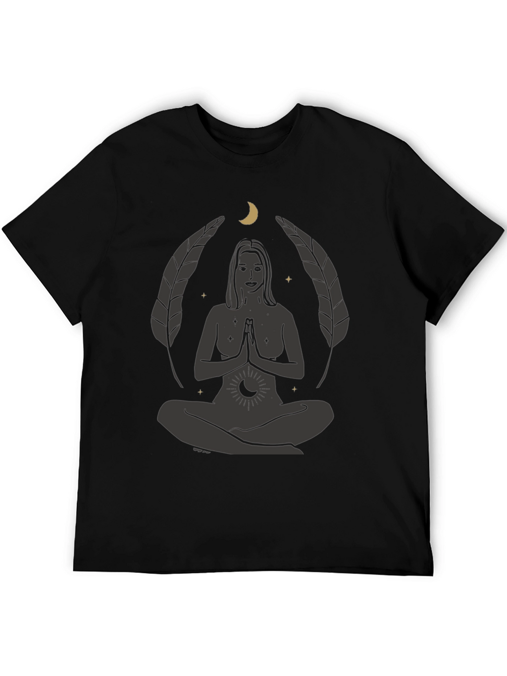 Zen Yoga Goddess Graphic T-Shirt - Black